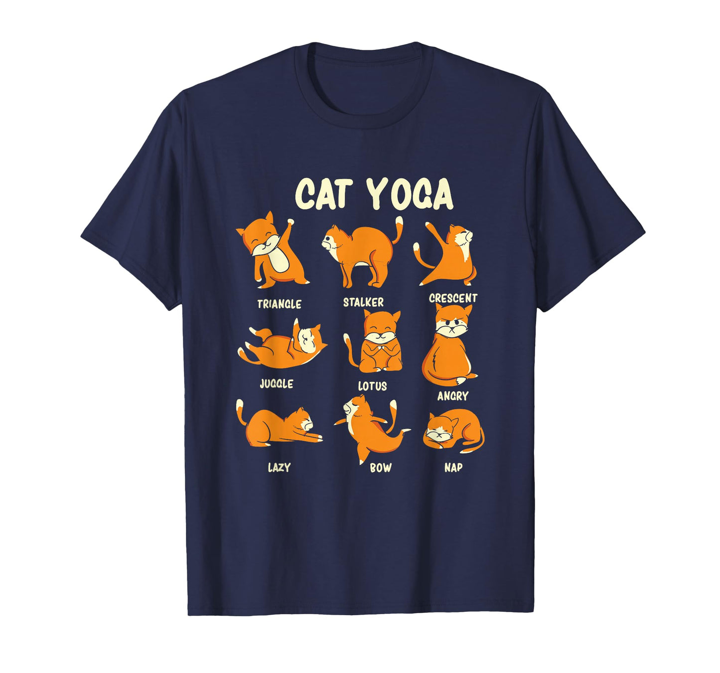 Funny Cat Yoga Poses Kitten Meditation T-Shirt