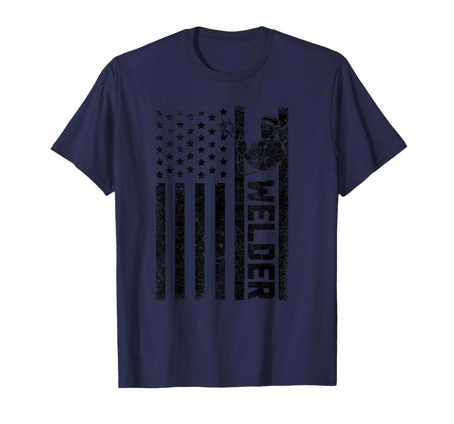 American Flag Welder Welding Vintage Metal Worker Cool Gifts T-Shirt