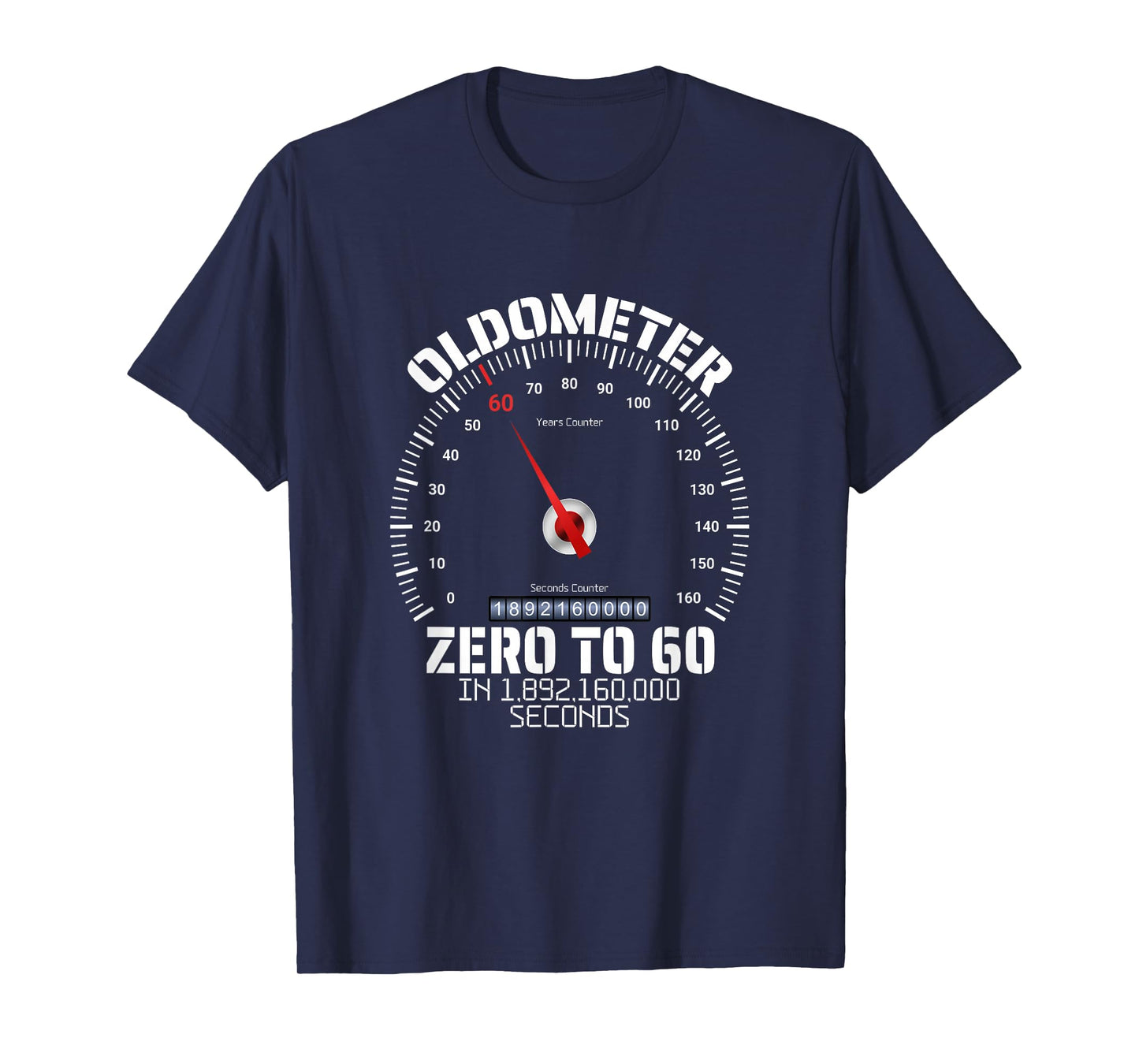 60th Birthday Oldometer Zero To 60 Years Funny 60th Birthday T-Shirt