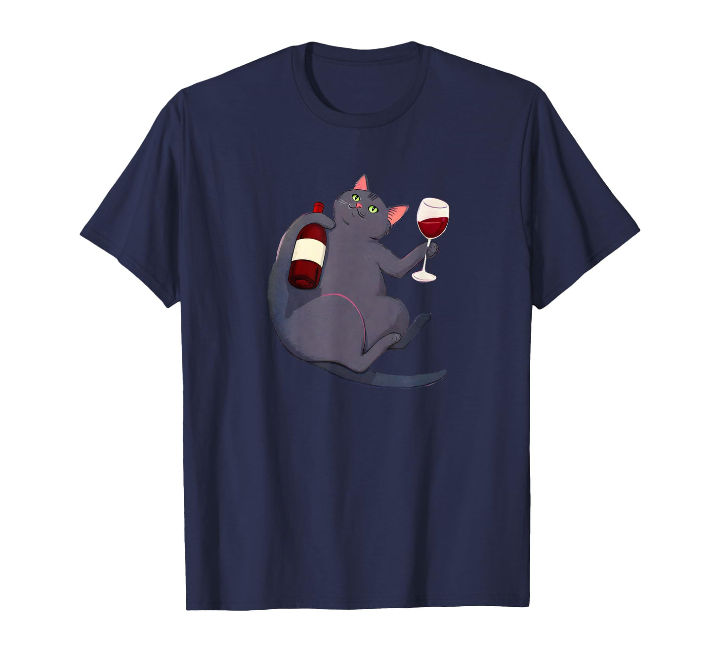 Cat and a bottle of wine. Cat wine red wine vino wine T-Shirt