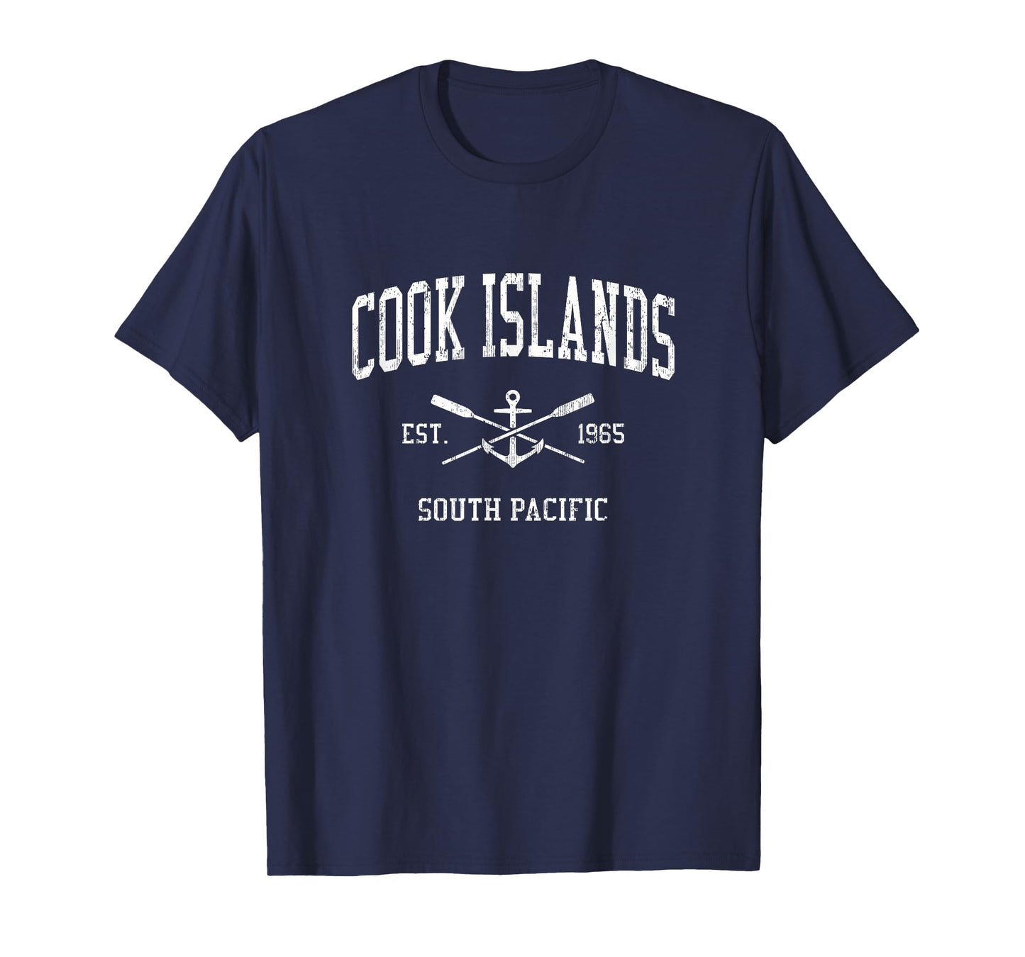 Cook Islands Vintage Crossed Oars & Boat Anchor Sports T-Shirt