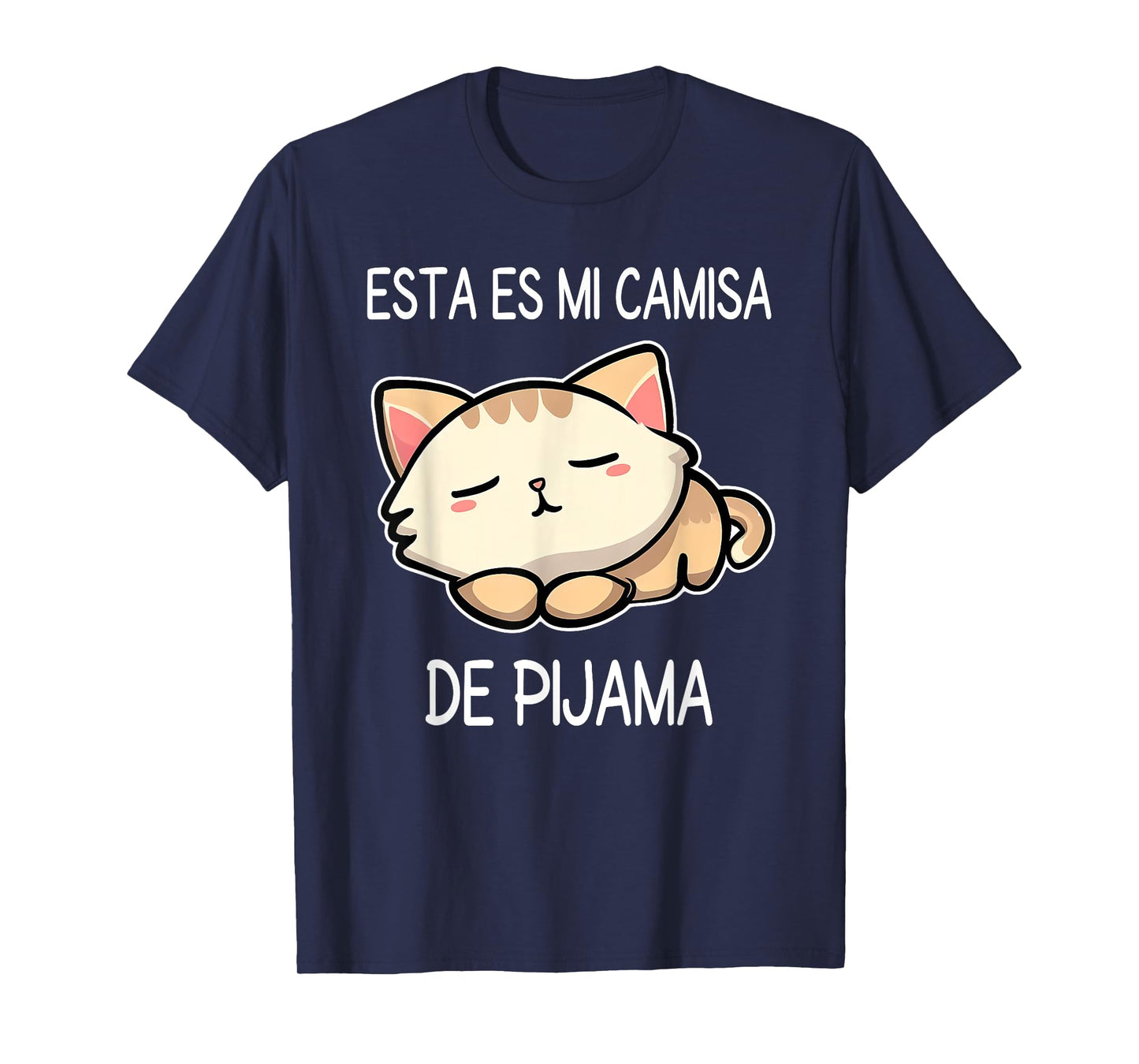 Sleepy Cat Pyjamas Spanish Pijama Cute Sleeping Cat T-Shirt for Men Women Girls Kids