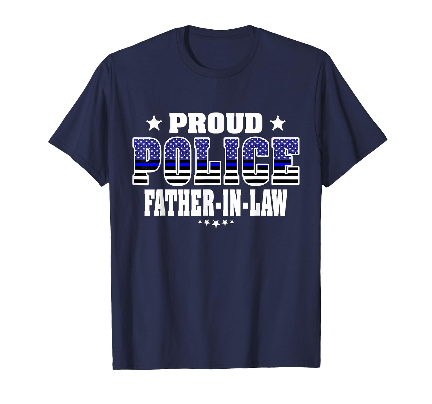 Proud Police Father-In-Law Thin Blue Line US Cop Dad-In-Law T-Shirt