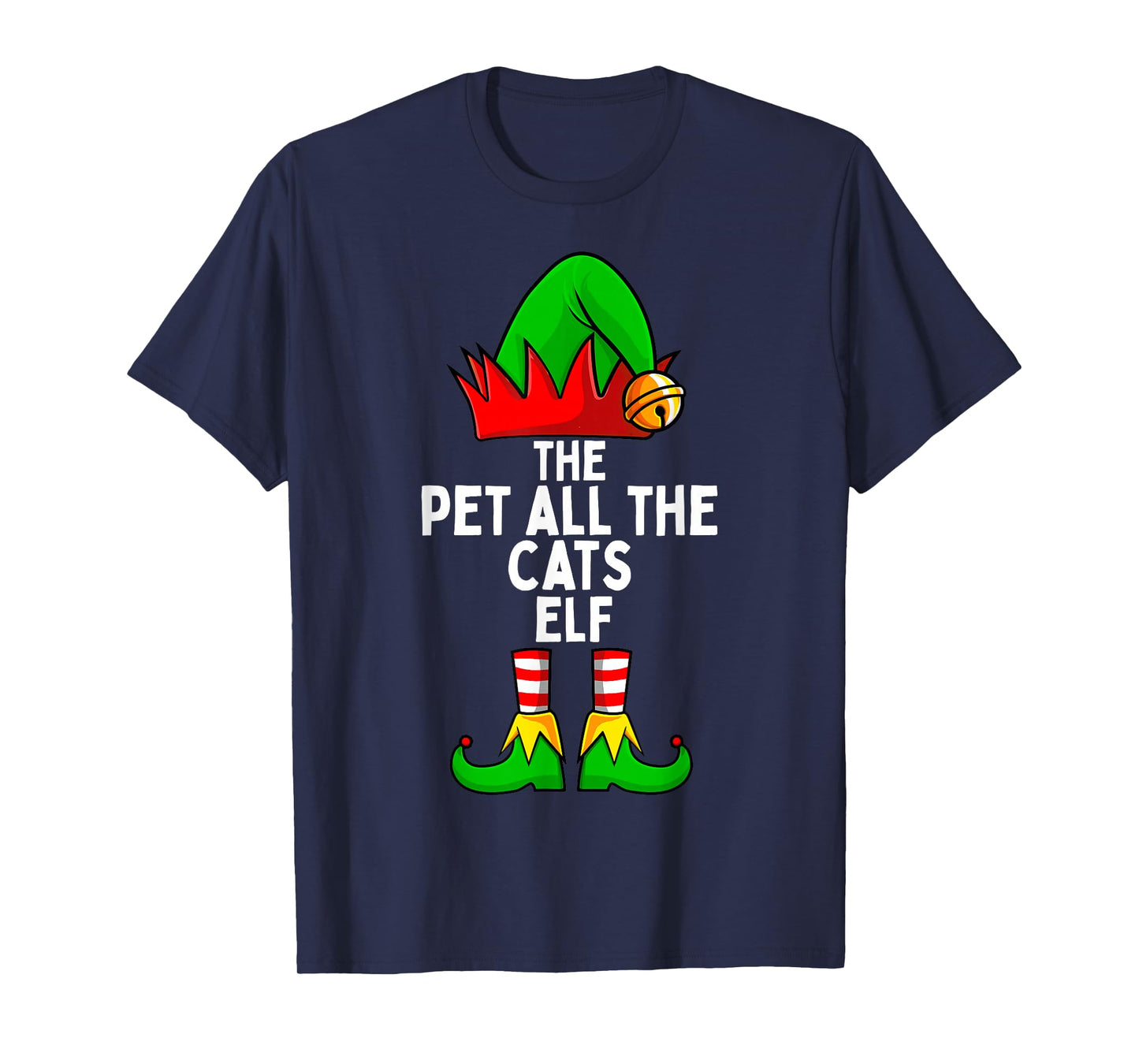 Pet All the Cats Elf Matching Family Christmas T-Shirt