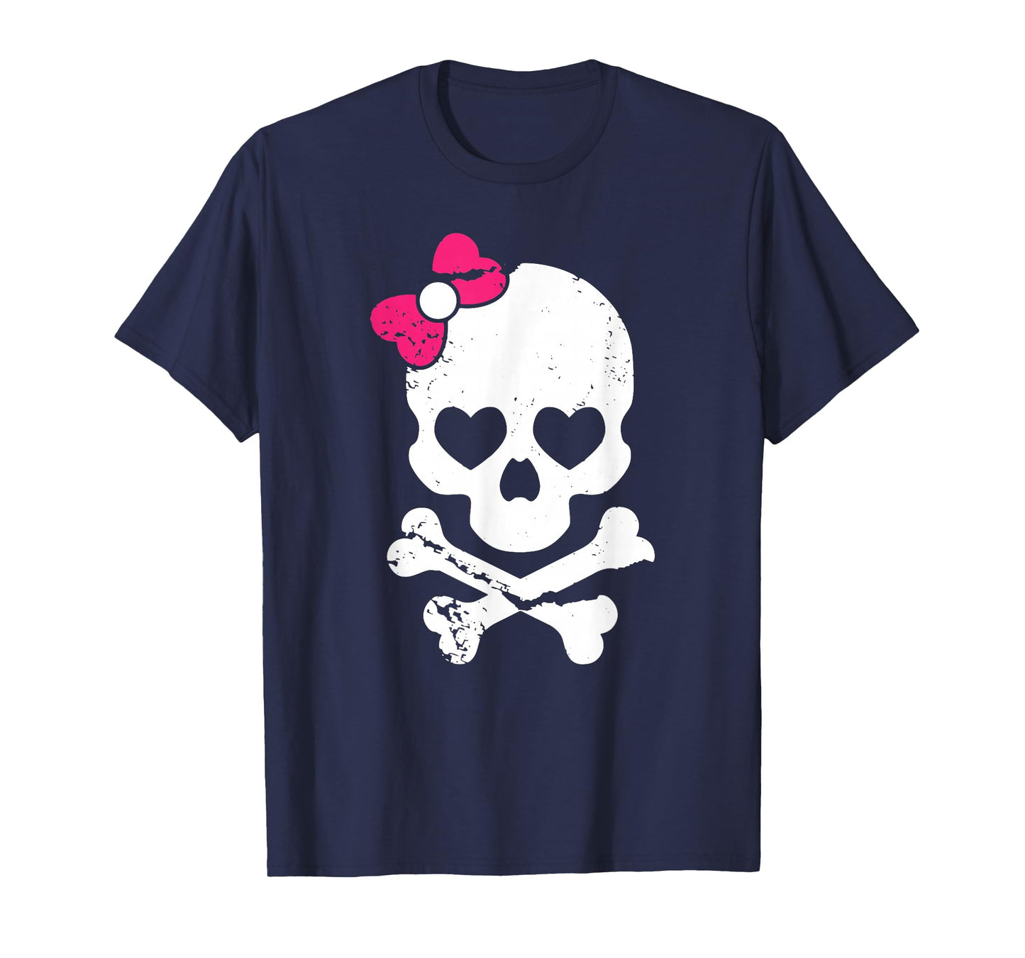 Cute Skull and Cross Bone Pink Bow Tie Women Girls Adorable Premium T-Shirt