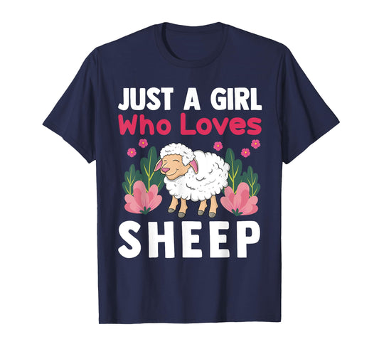 Cute Sheep Art For Sheep Lover Women Girls Kids Farm Animal T-Shirt