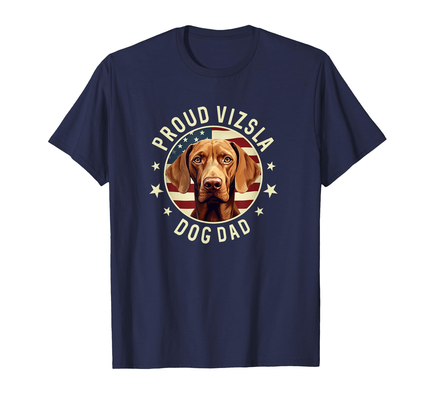 Vizsla Dad American Flag, Mens Proud Vizsla Dad T-Shirt