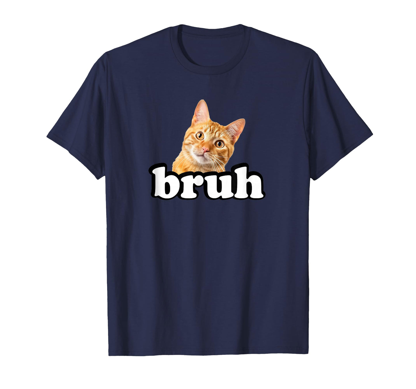 Cute Kids Womens & Mens Bruh Orange Tabby Cat Lover T-Shirt