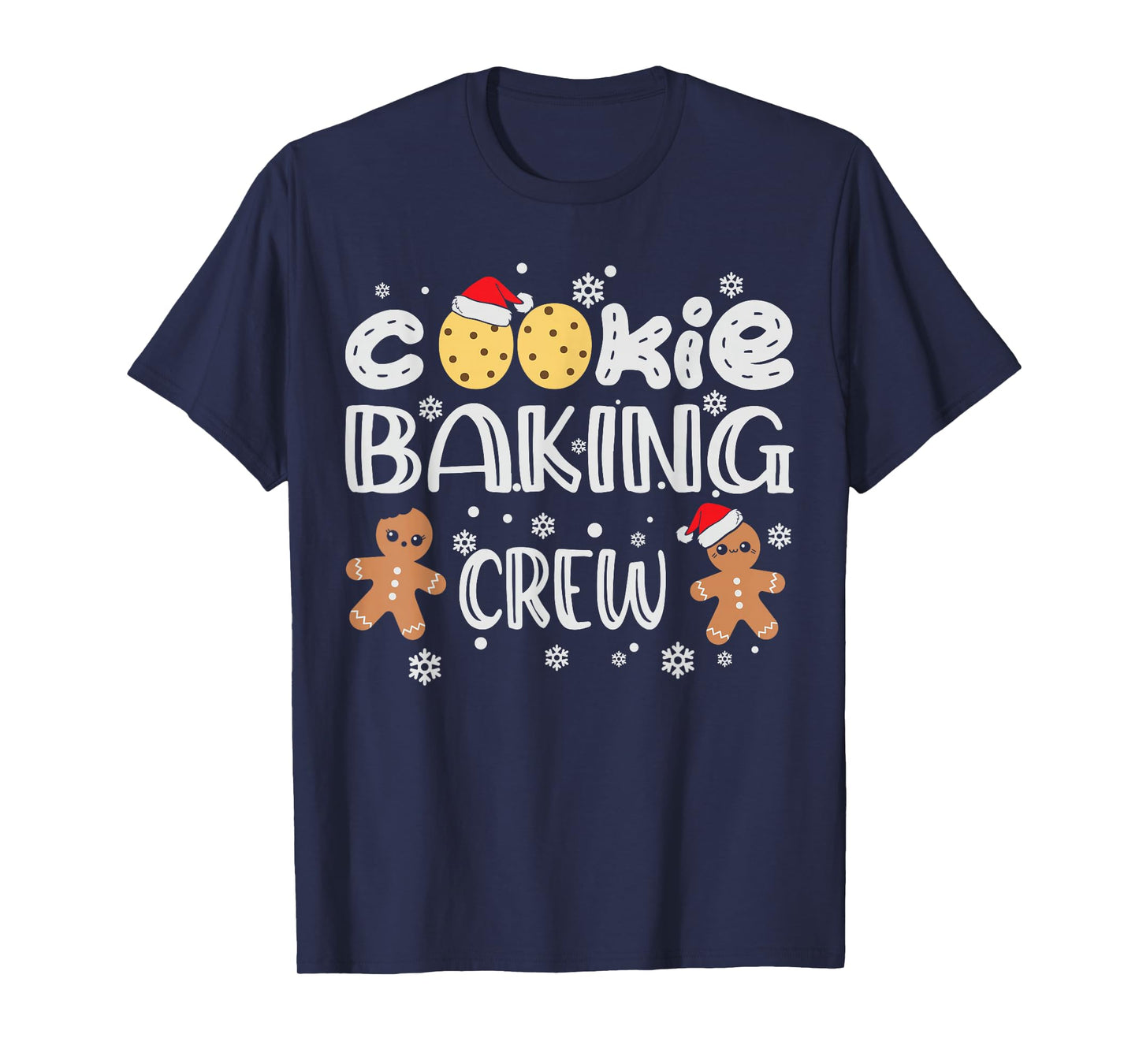 Cookie Baking Crew Gingerbread Men with Xmas Hats T-Shirt
