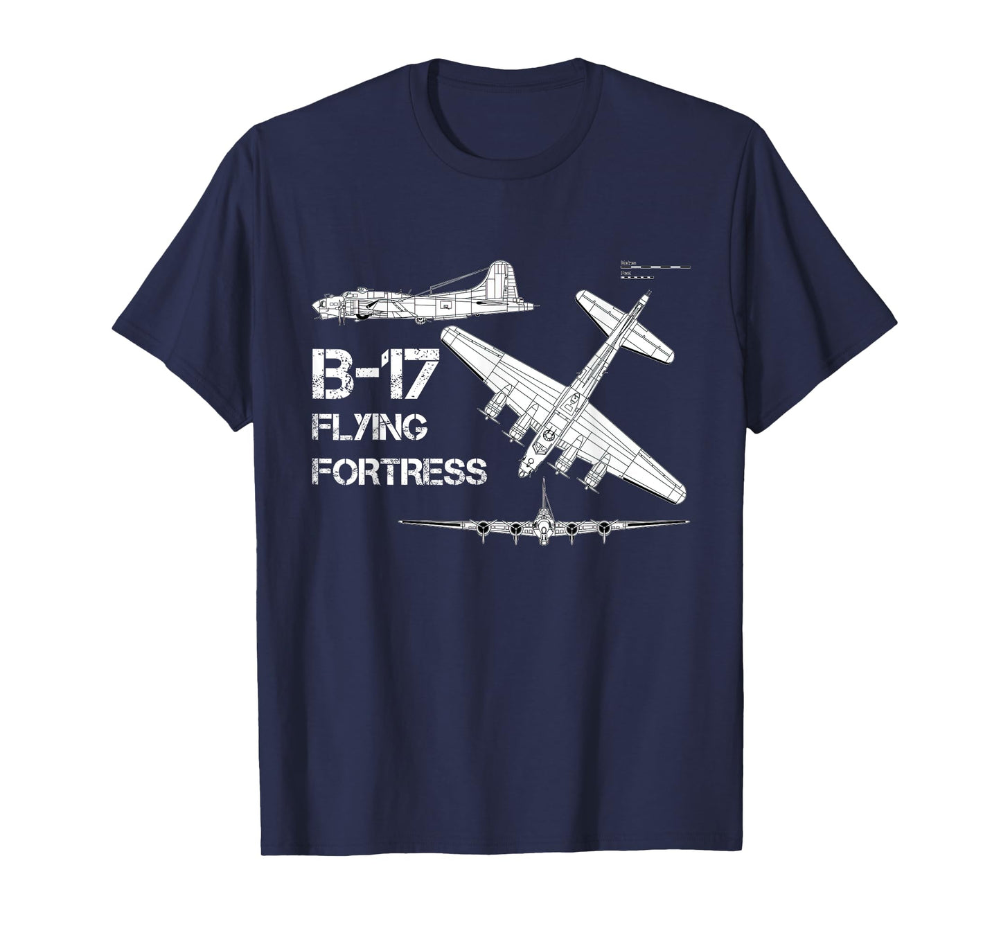 B-17 Flying Fortress WW2 Heavy Bomber Aircraft Blueprint T-Shirt