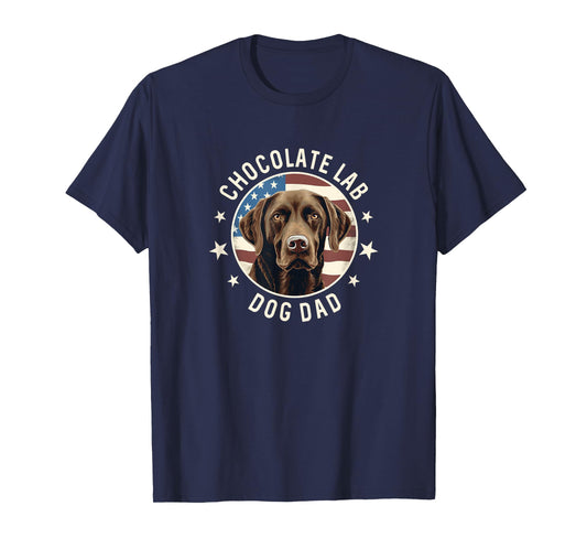 Chocolate Lab Gifts Men Chocolate Labrador Retriever Dog Dad T-Shirt