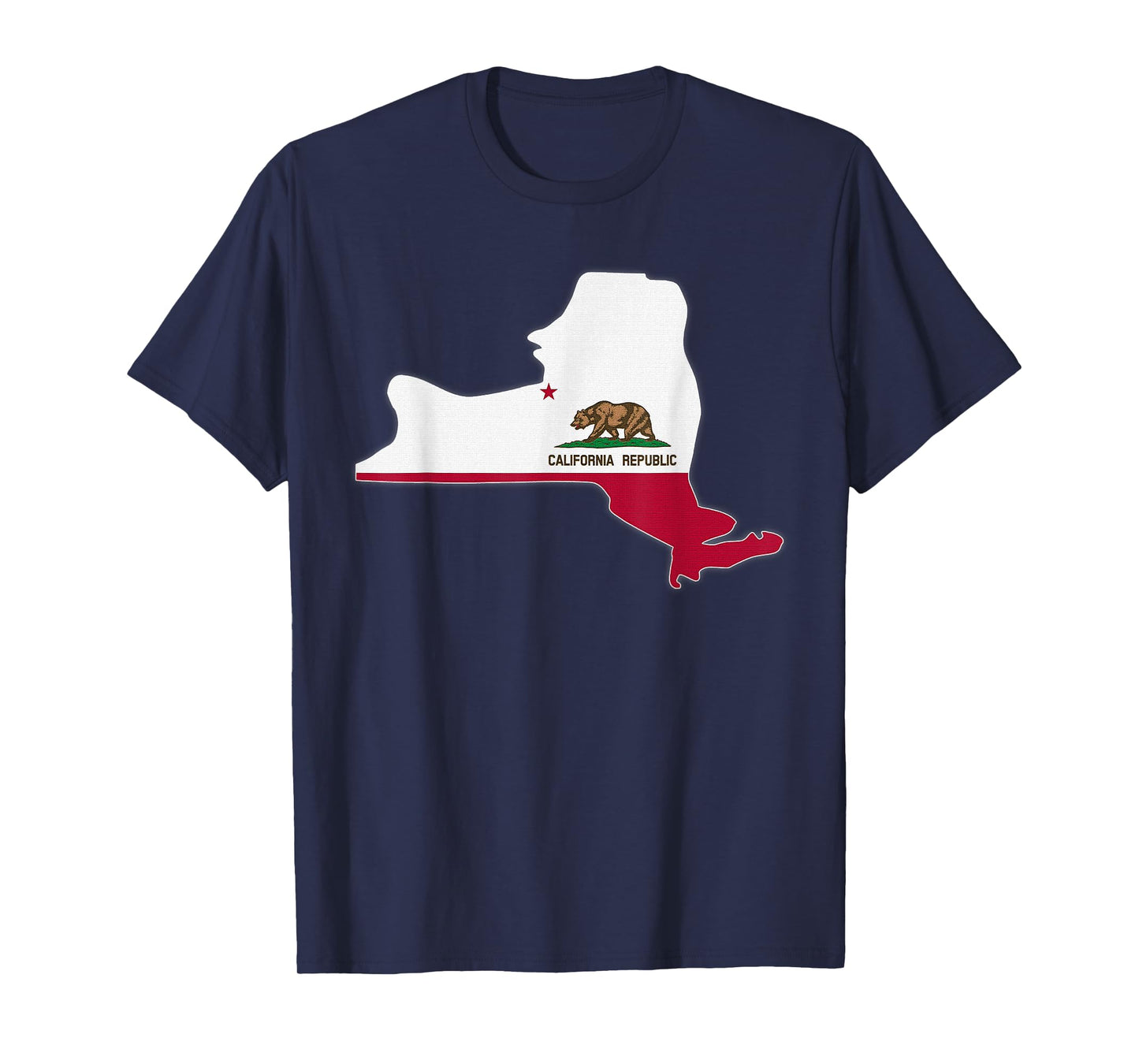 NEW YORK STATE MAP CALIFORNIA CA Flag Roots Men Women Gift T-Shirt
