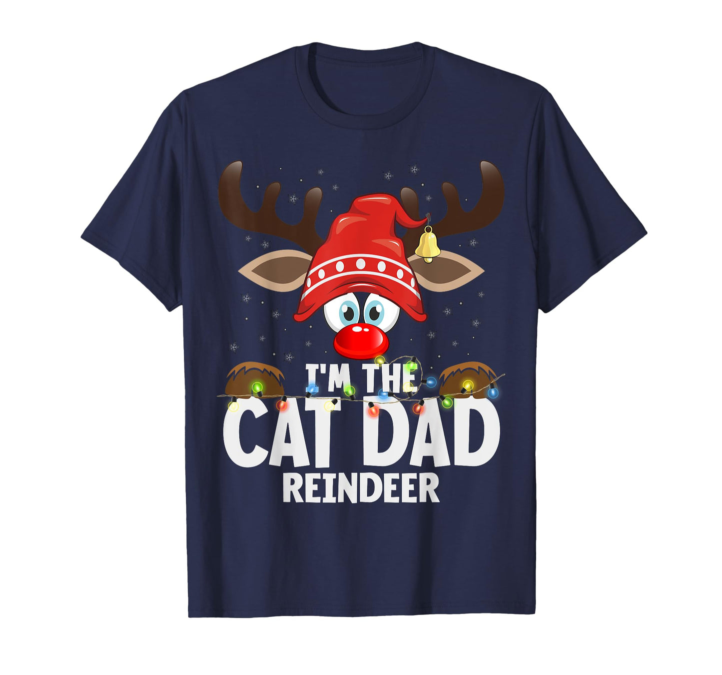 Christmas Matching I'm The Cat Dad Reindeer T-Shirt