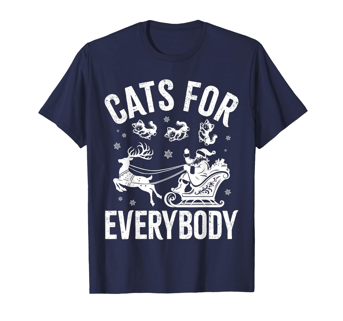 Cats For Everybody Funny Christmas Santa Cat Lover Men Women Kids T-Shirt