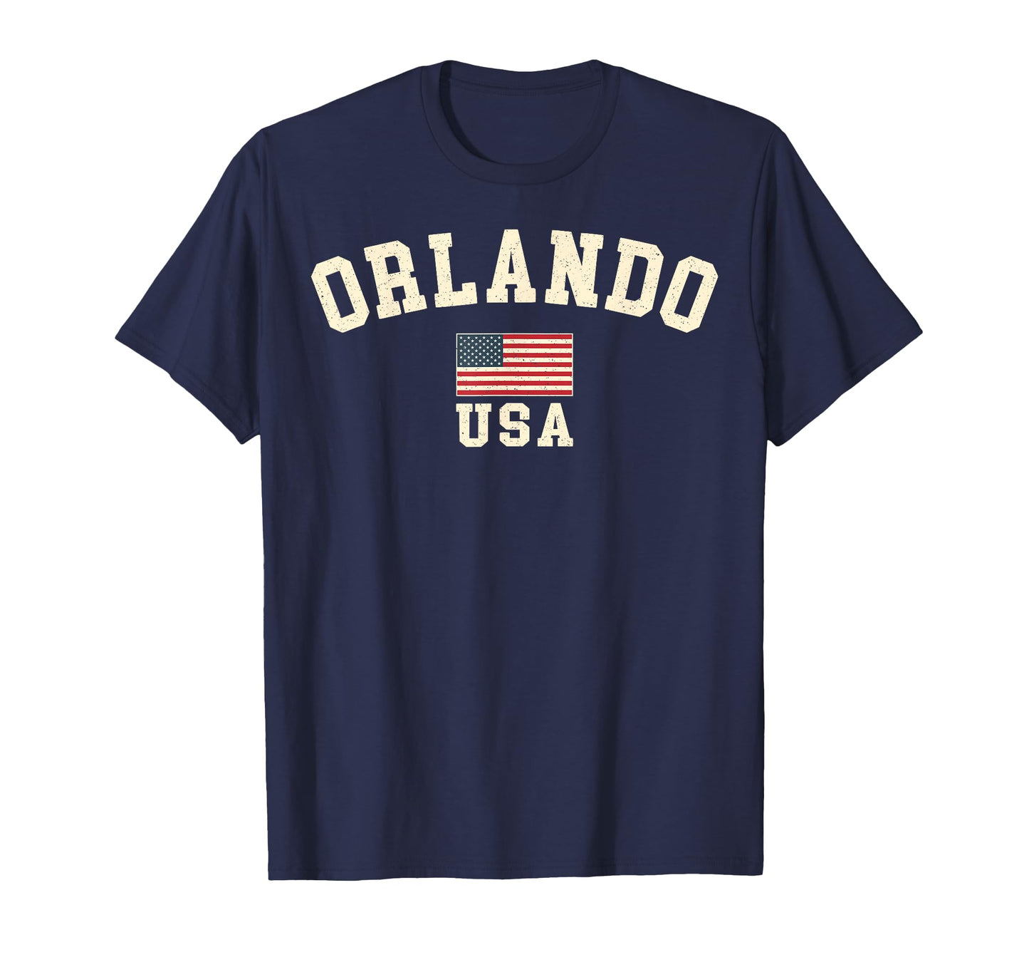 Vintage Orlando USA American Flag Florida Souvenir Retro T-Shirt
