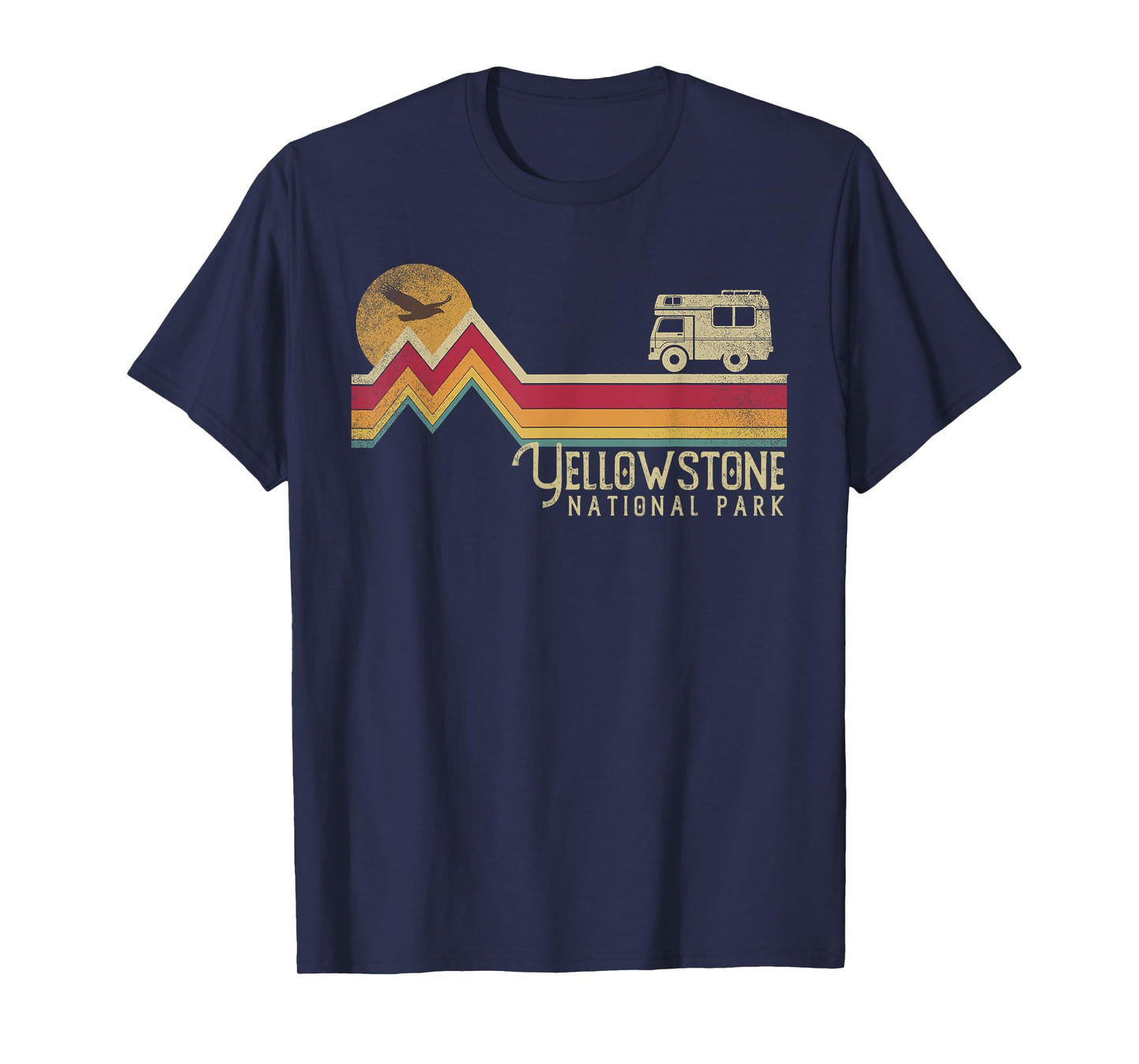Yellowstone National Park Vintage Style Mountain Camp Retro T-Shirt