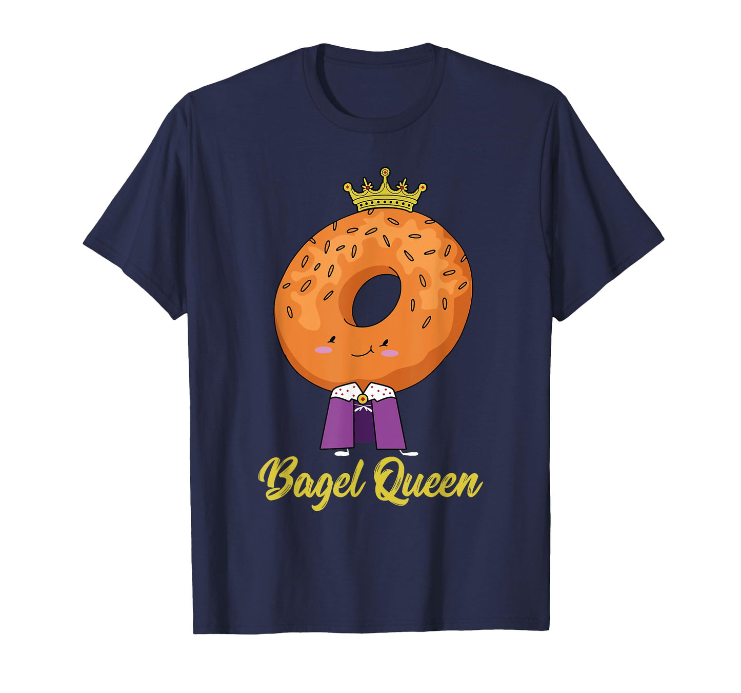 Bagel Lover Breakfast Bakery Food Funny Baking Bagel Queen T-Shirt