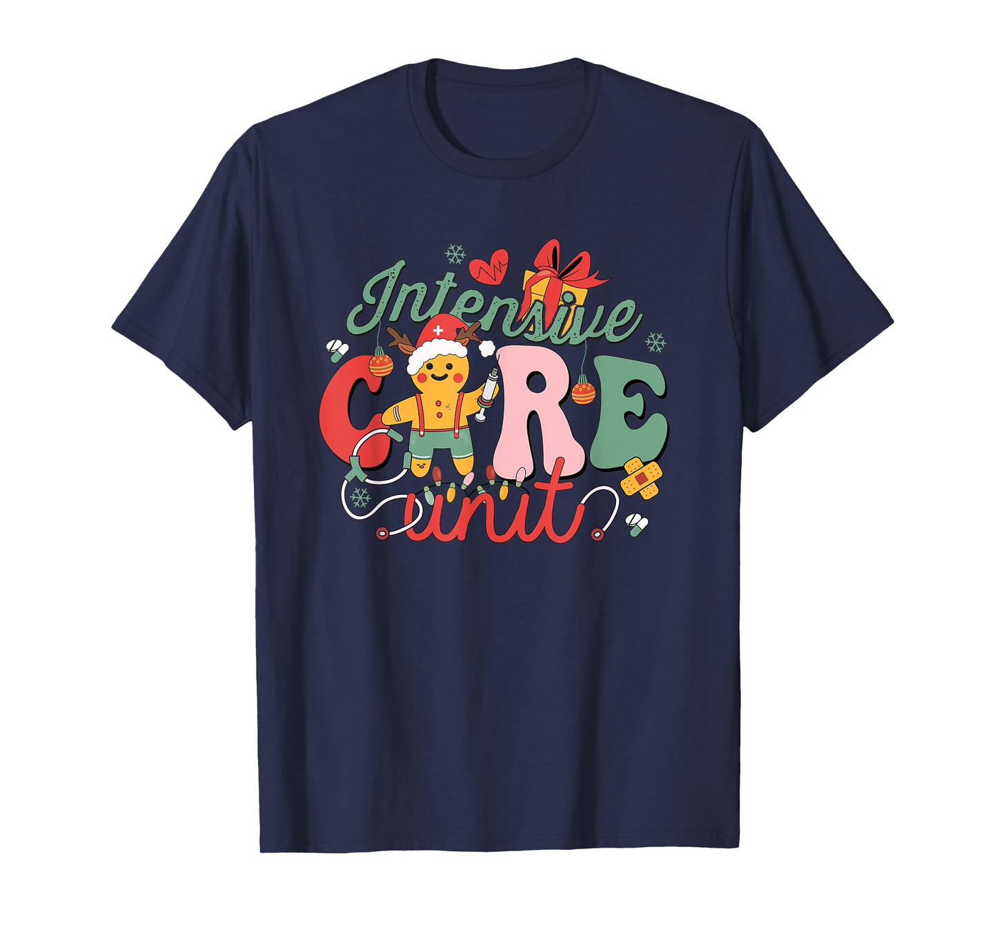 Christmas Nicu Picu Micu Nurse Party Group ICU Nurse Hospital Gingerbread Intensive Care Unit T-Shirt