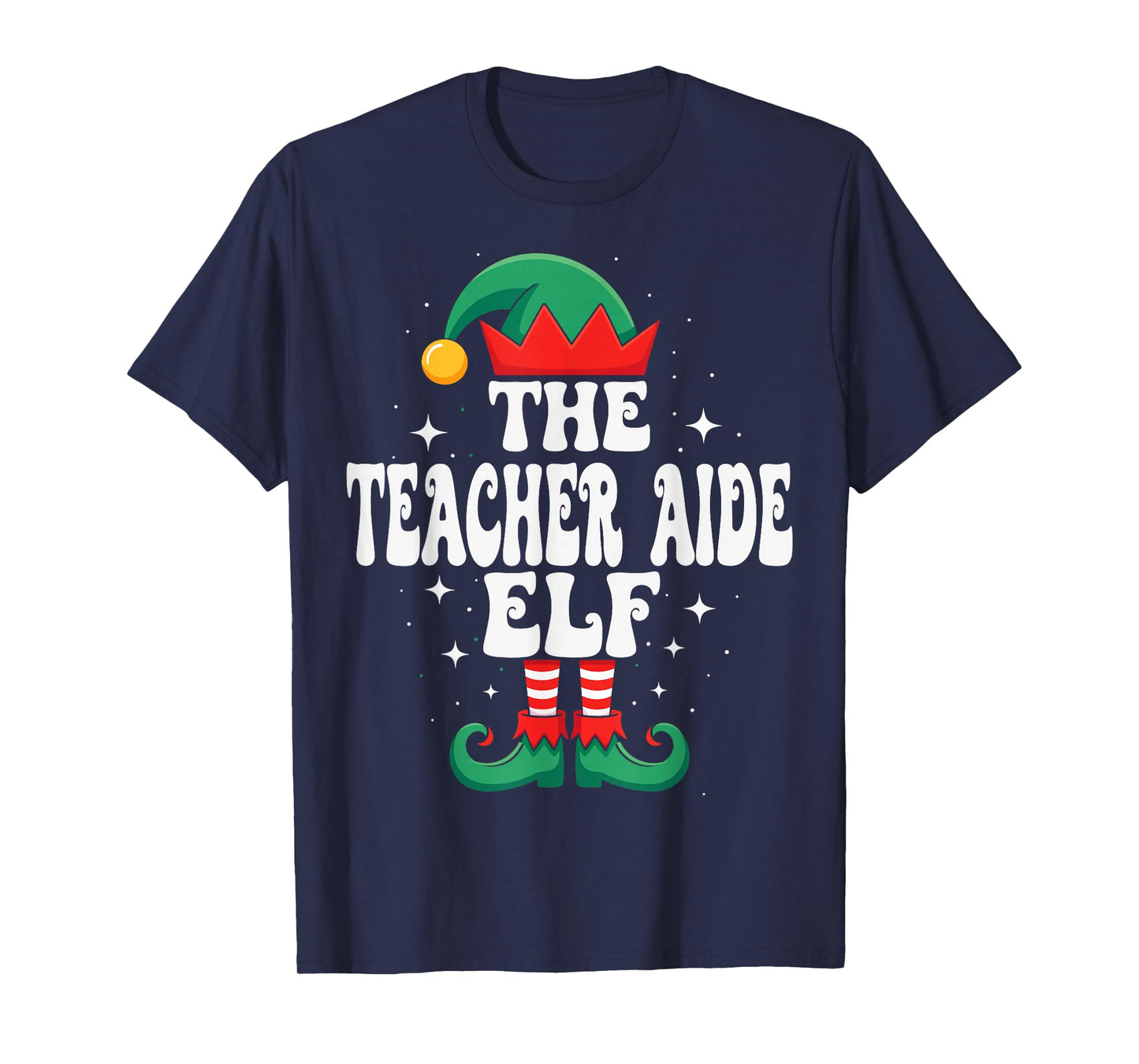 The Teacher Aide Elf Funny Christmas Matching Family T-Shirt