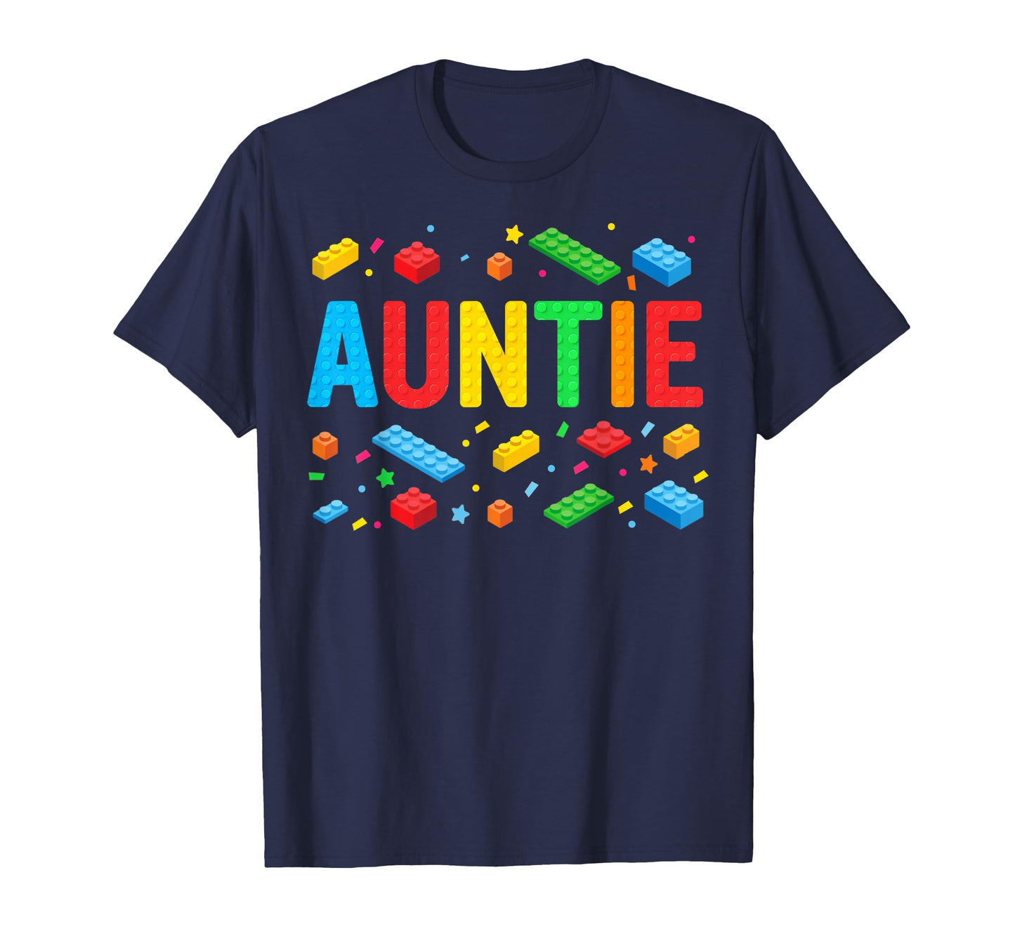 Auntie Master Builder Building Bricks Blocks Family Matching T-Shirt