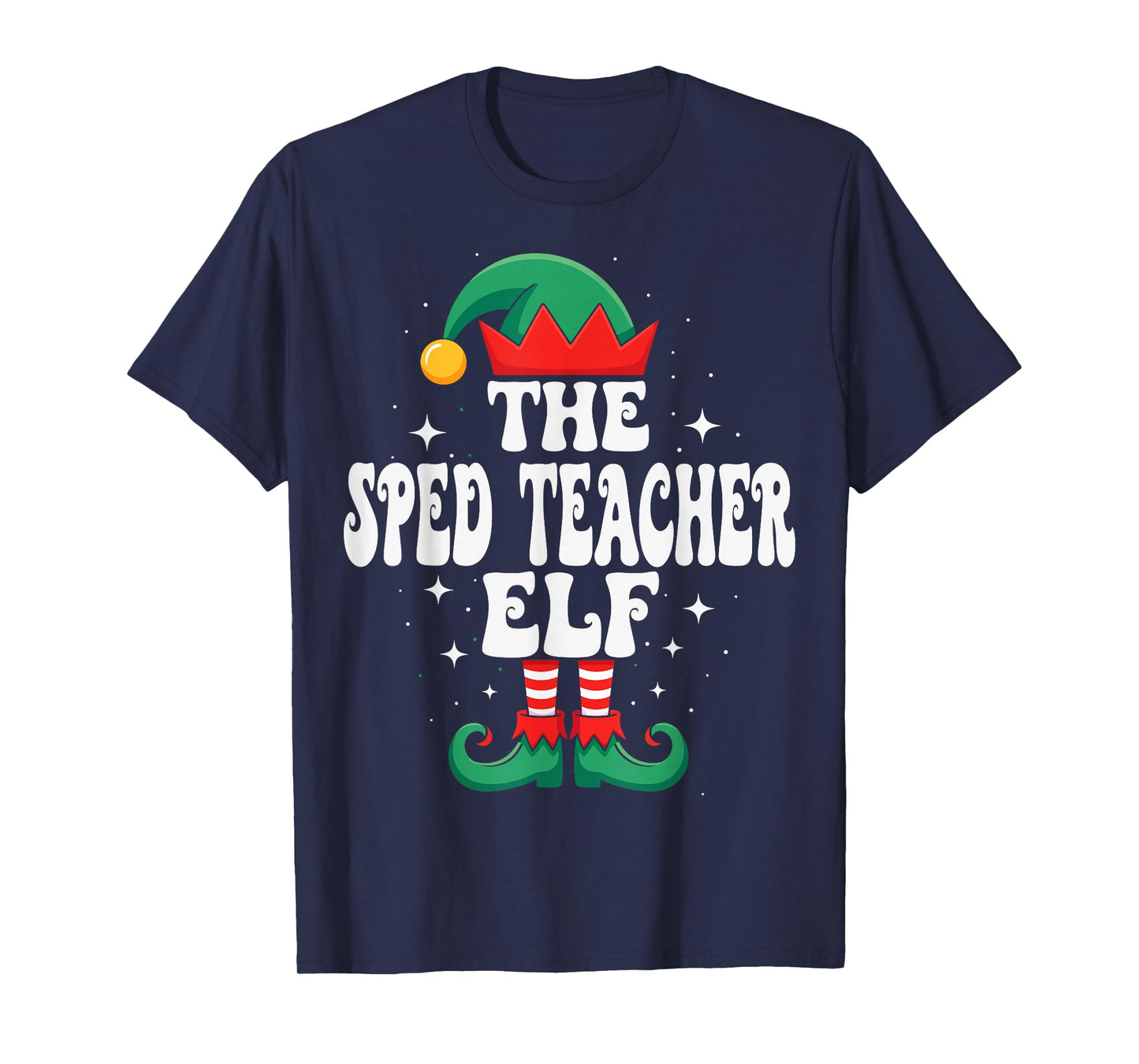 The Sped Teacher Elf Funny Christmas Matching Family T-Shirt