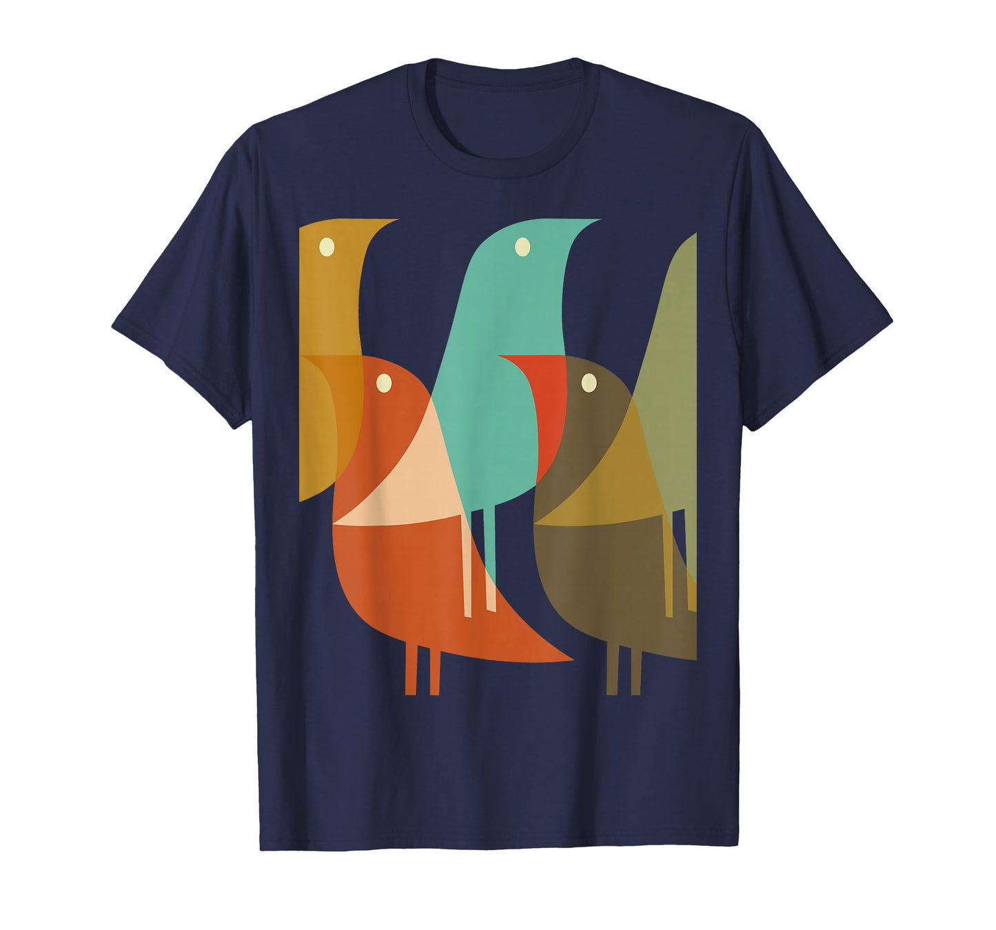Bird Print Art Deco 60s Surf Beach Hippy Cool Retro T-Shirt