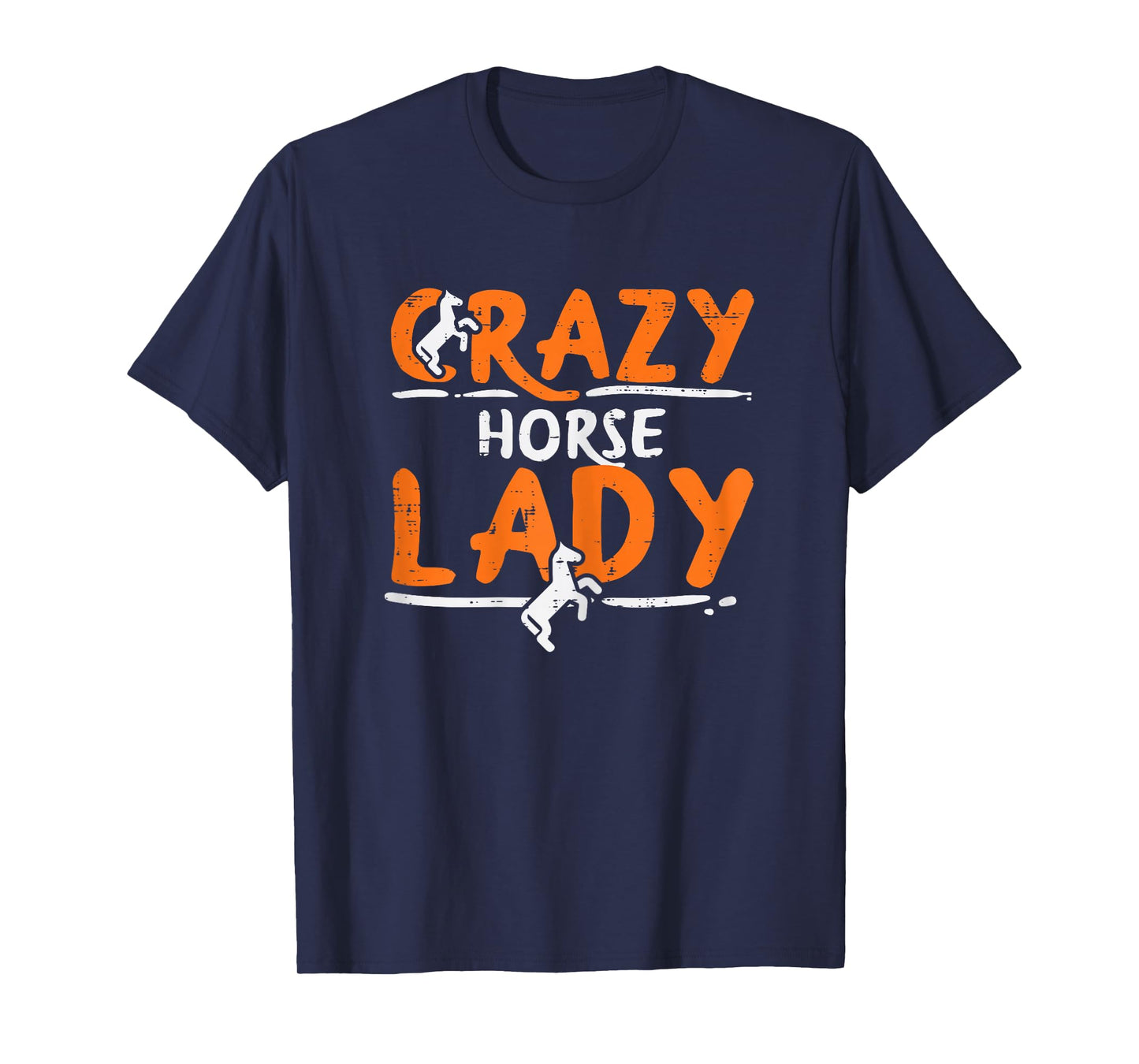 Crazy Horse Lady Funny Riding Racing Equestrian Women Girls T-Shirt