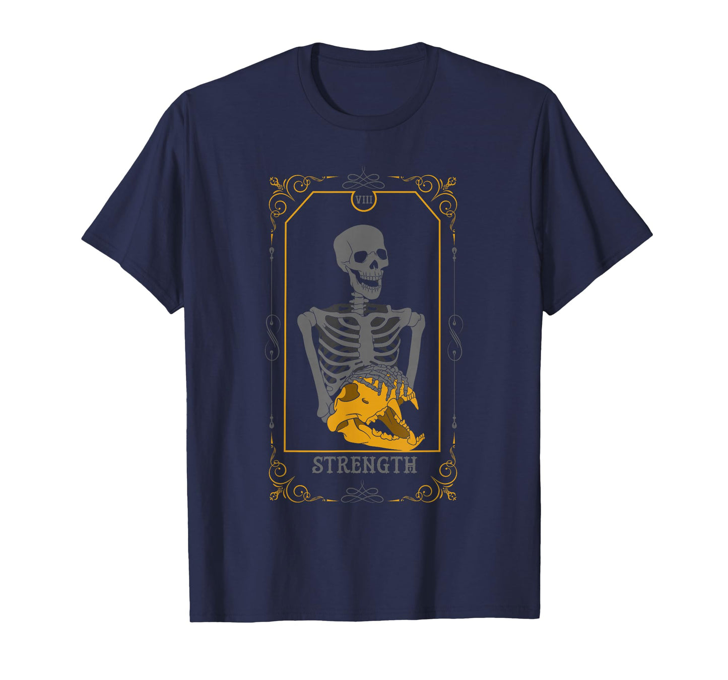 Strength Arcana Tarot Card Goth Skeleton Witchcraft T-Shirt
