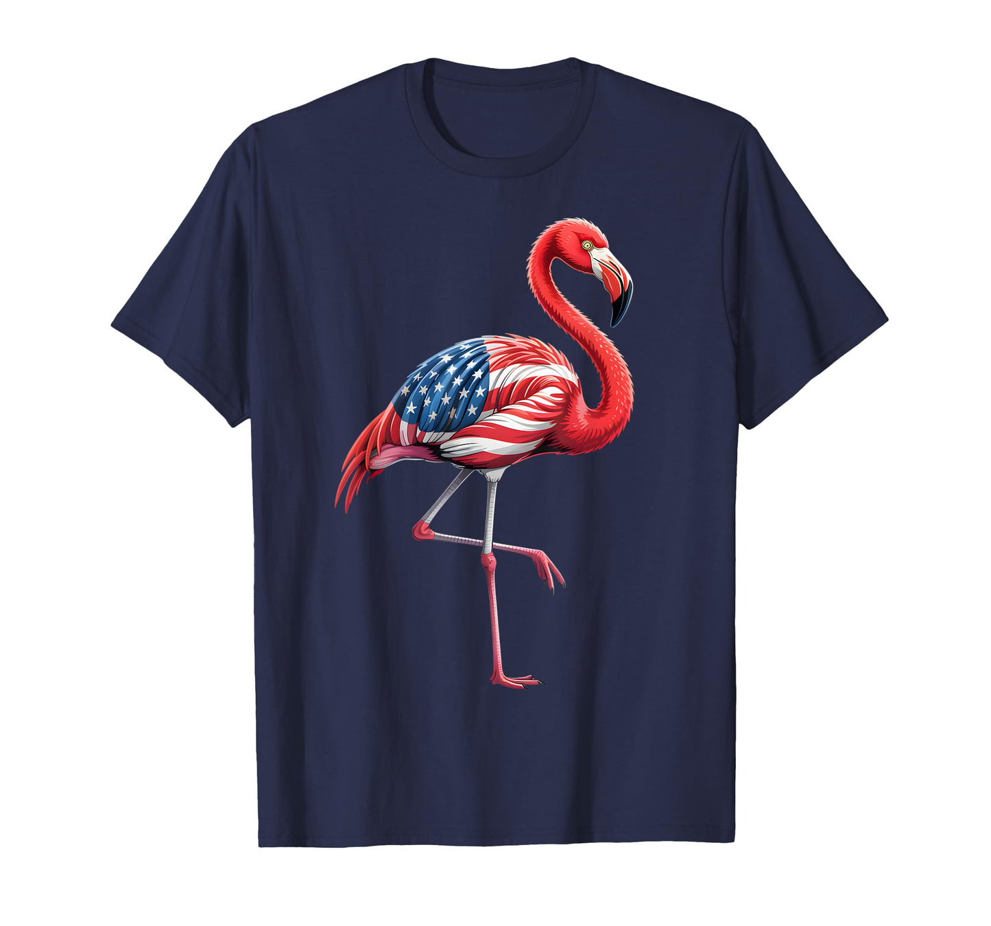 Flamingo 4th Of July American Flag Patriotic USA Women Girls T-Shirt