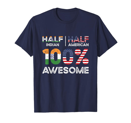 Indian American Patriot USA Grown India US Flag T-Shirt