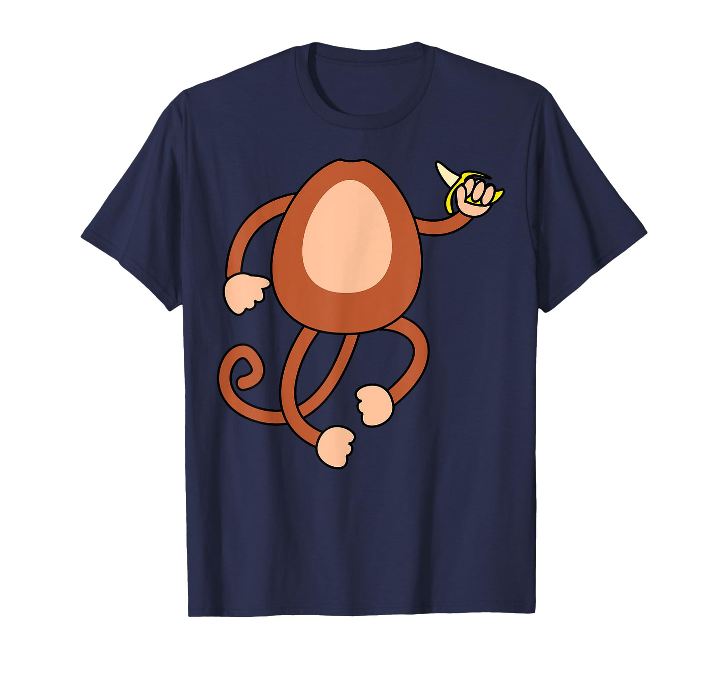 Monkey Holding Banana Costume Funny Easy Halloween Gift T-Shirt