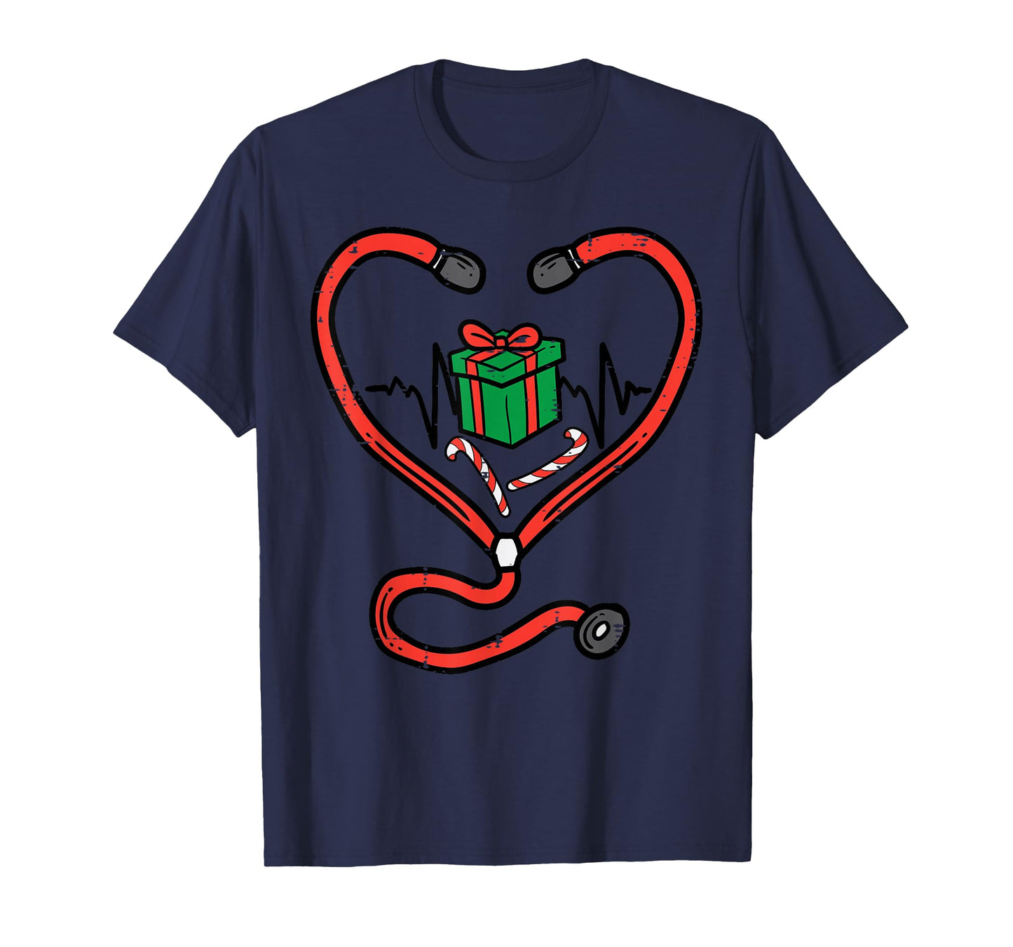 Christmas Stethoscope Nurse Xmas Nursing Scrub Top Women T-Shirt