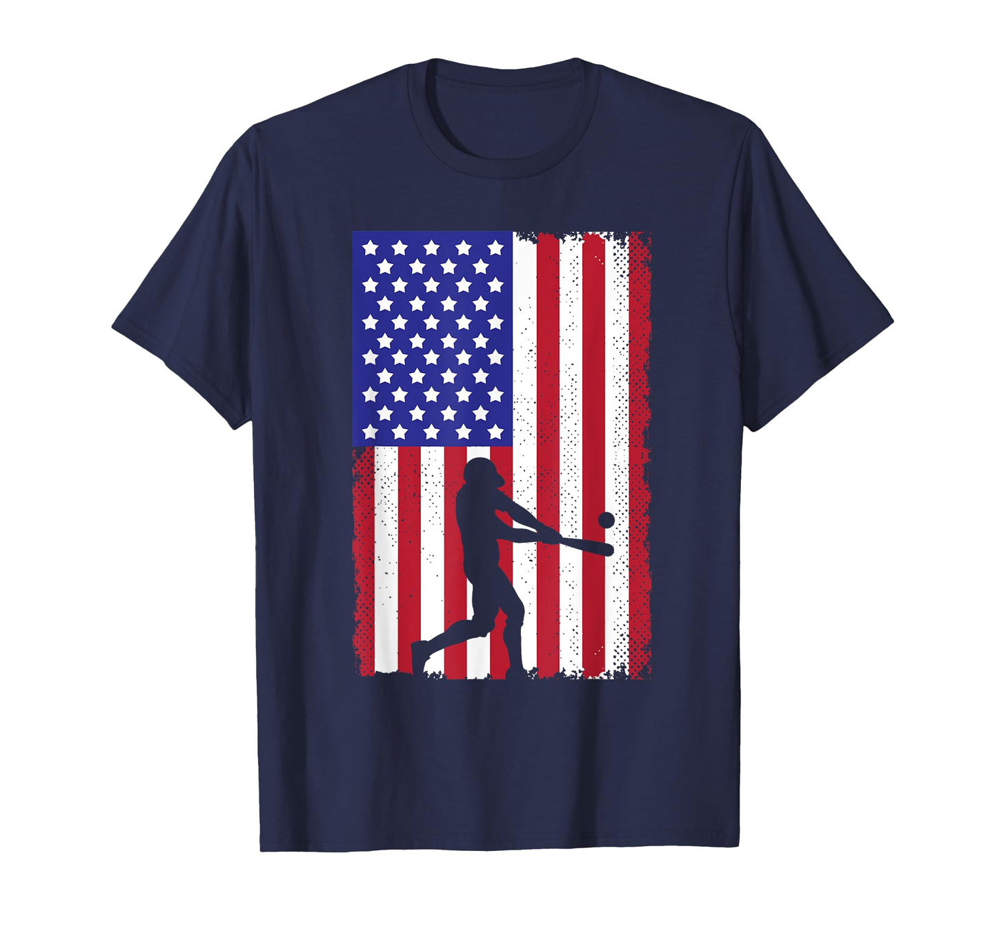Cool Baseball For Men Women Boys USA Player US American Flag T-Shirt