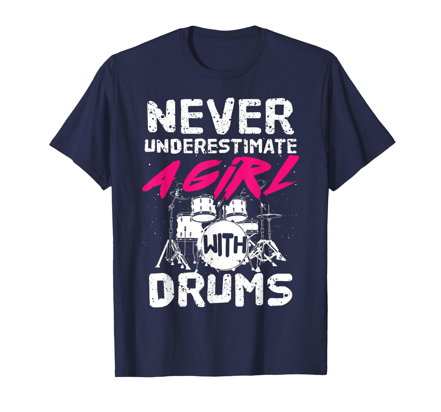 Funny Drummer Art For Girls Women Drumming Drum Set Drummer T-Shirt