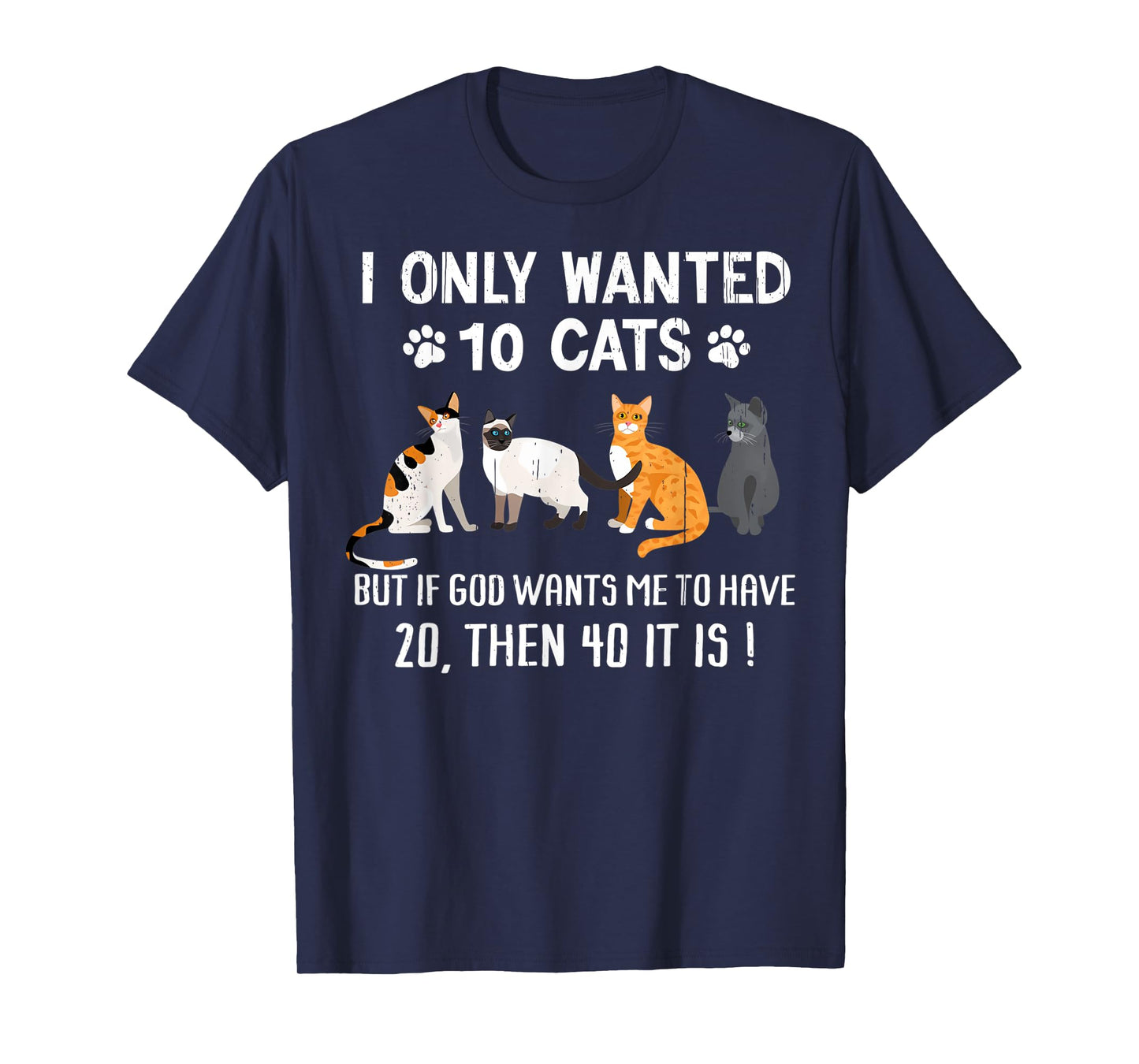 I Only Wanted 10 Cats - Pets Funny Cats Quote Humor Cat T-Shirt