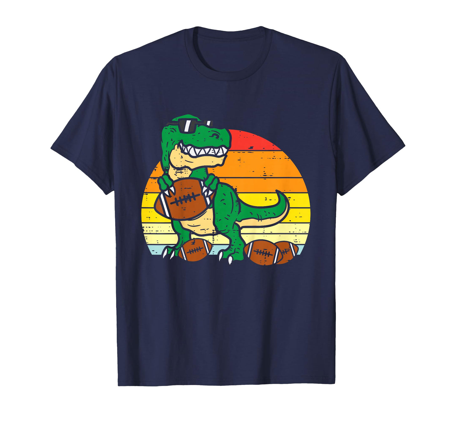 Kids American Football Trex Retro Dinosaur Boys Kids Toddlers T-Shirt