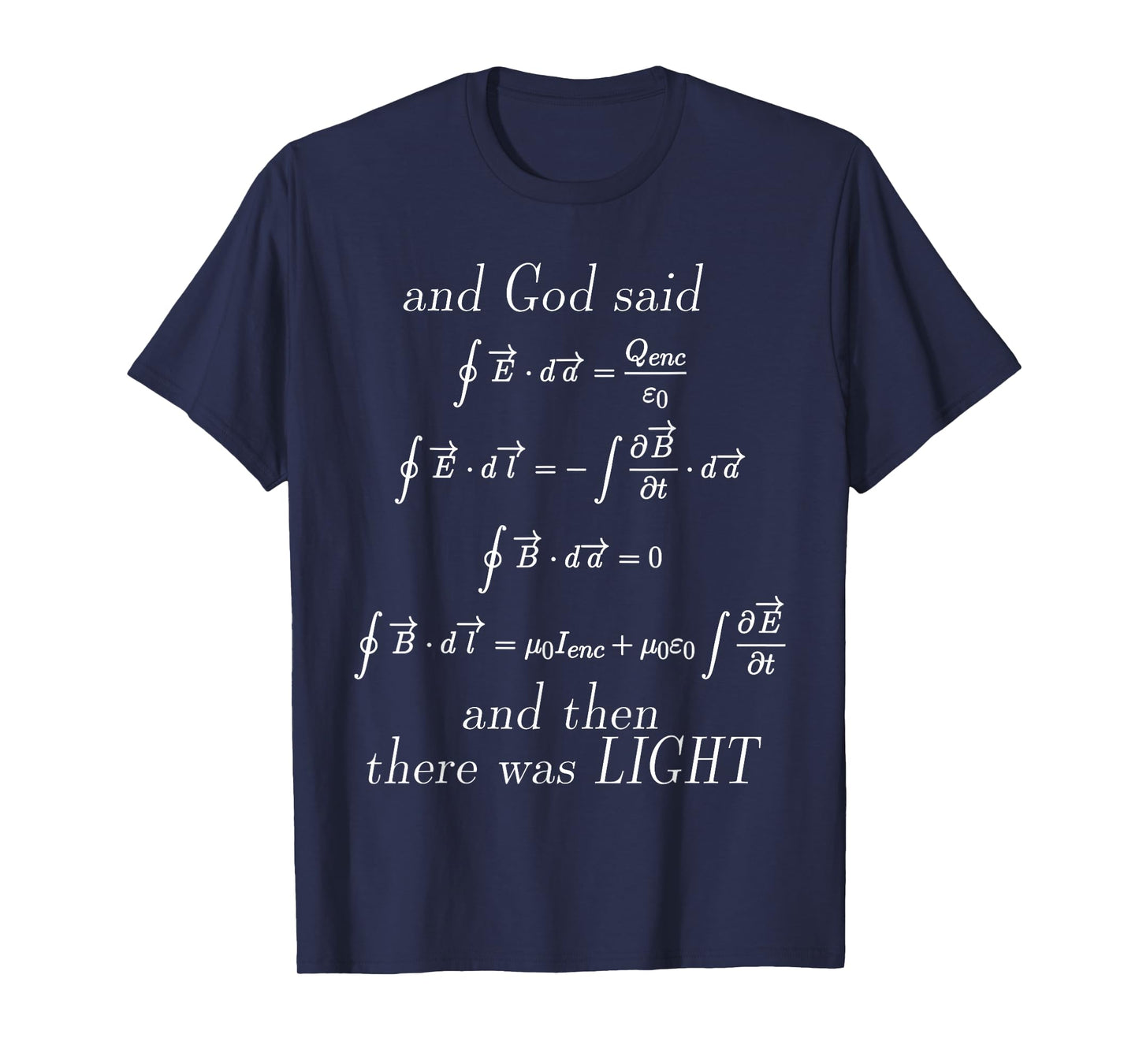 God Said Maxwell's Equations Integral Form Geeks T Shirts T-Shirt