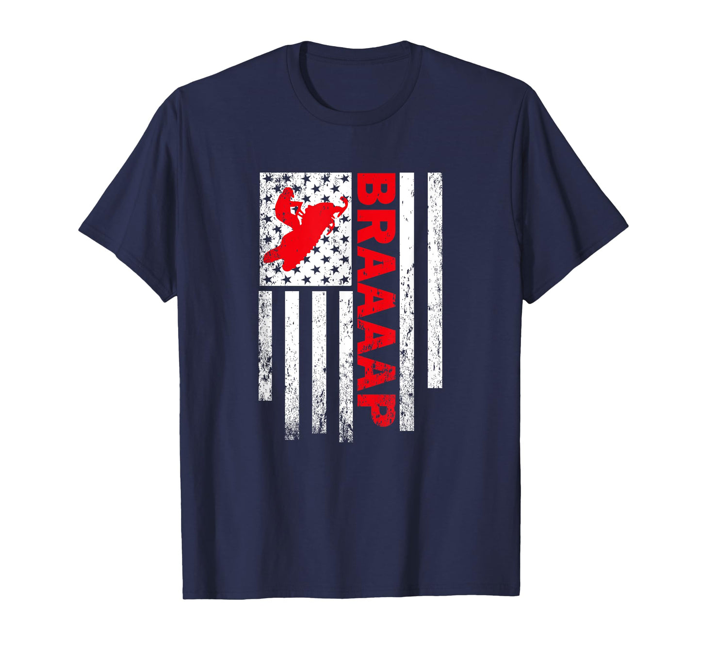 Funny American Flag Snowmobile Braaap T-Shirt