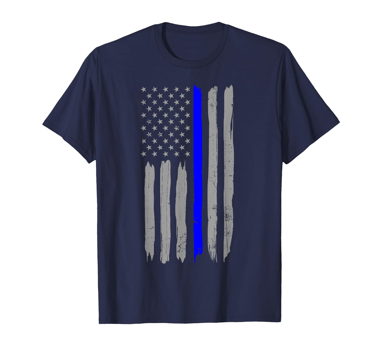 Vintage Thin Blue Line Shirt Police Support USA Flag T-Shirt