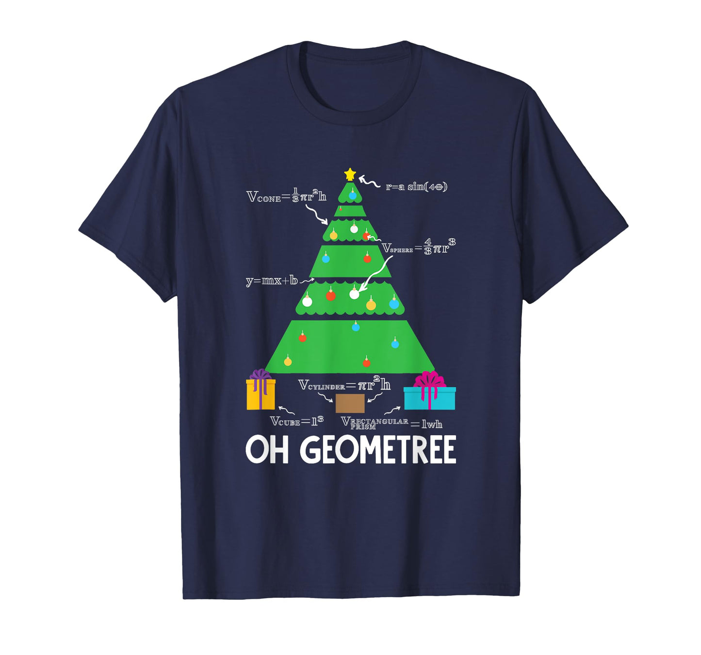 Christmas Tree Geometree Geometry Funny Math Teacher T-Shirt