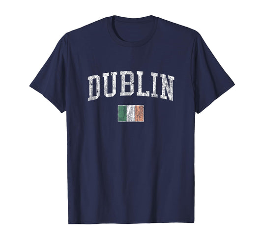 Dublin Ireland T-Shirt Vintage Sports Design Irish Flag Tee T-Shirt