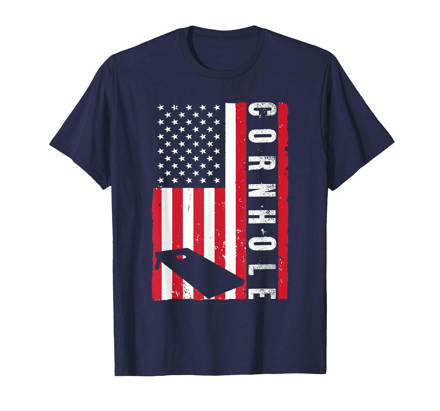 Cool Cornhole Art Men Women American Flag Corn Hole Player T-Shirt