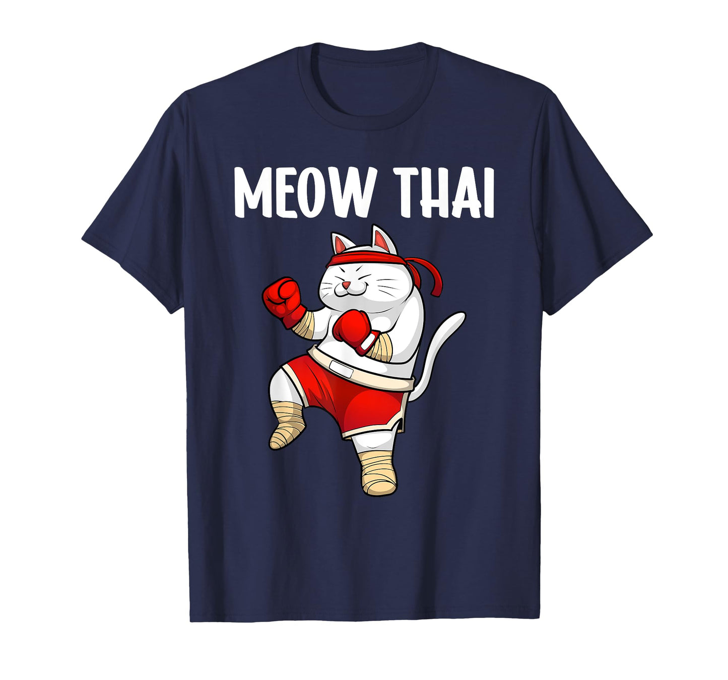 Funny Meow Thai Design For Men Women Muay Thai Boxing Lovers T-Shirt