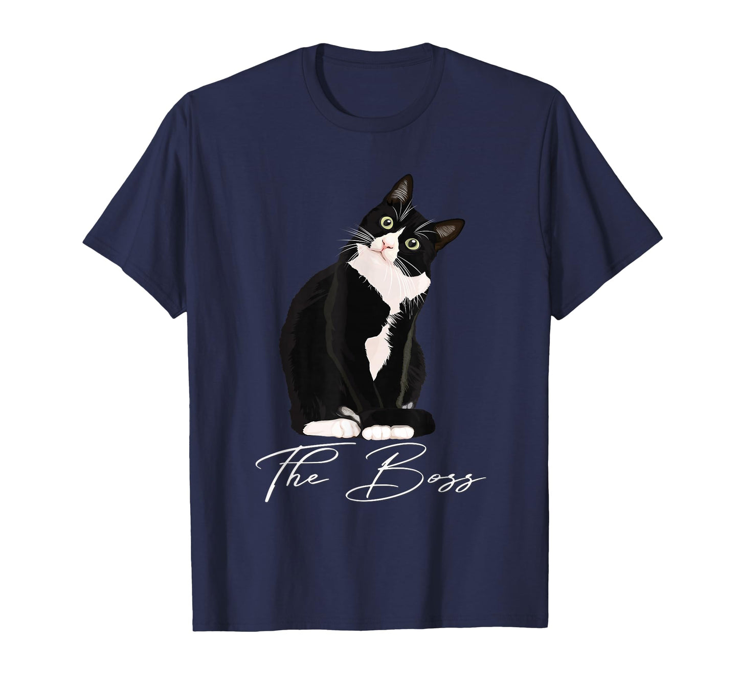 Boss Tuxedo Cat Lovers Funny Tee Shirt for Mom Dad Gift T-Shirt