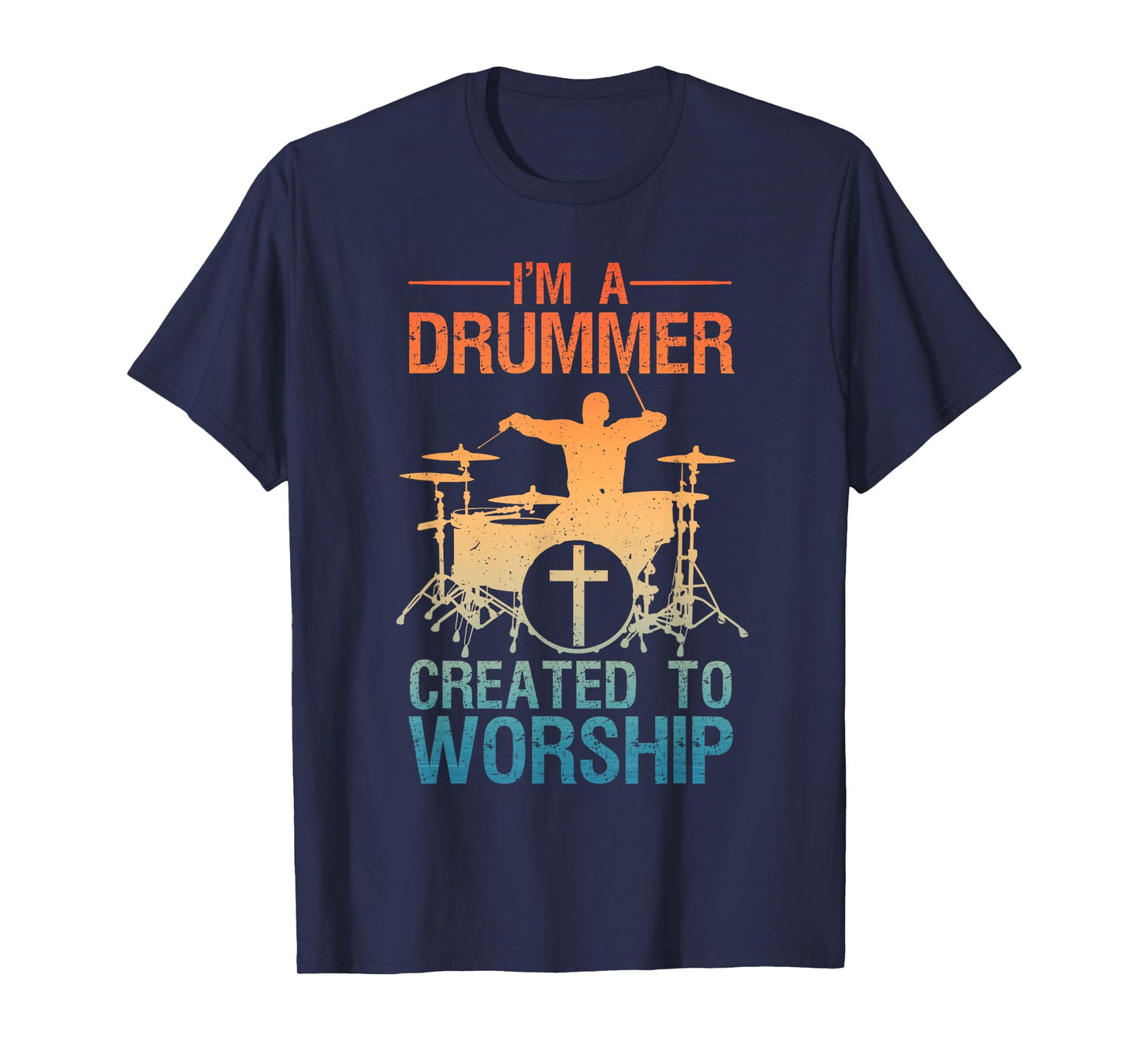 Funny Christian Drummer Art For Men Women Drum Player Lover T-Shirt