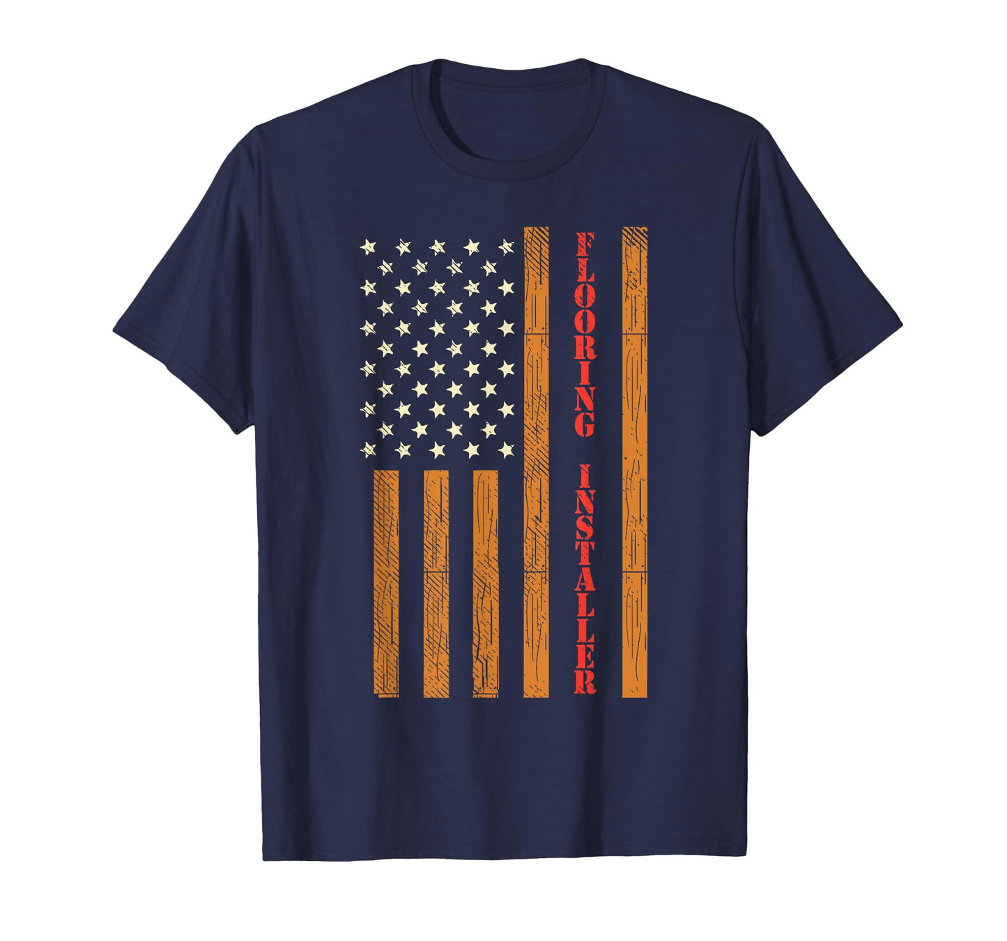 Flooring installer Gifts funny USA Flag flooring contractor T-Shirt
