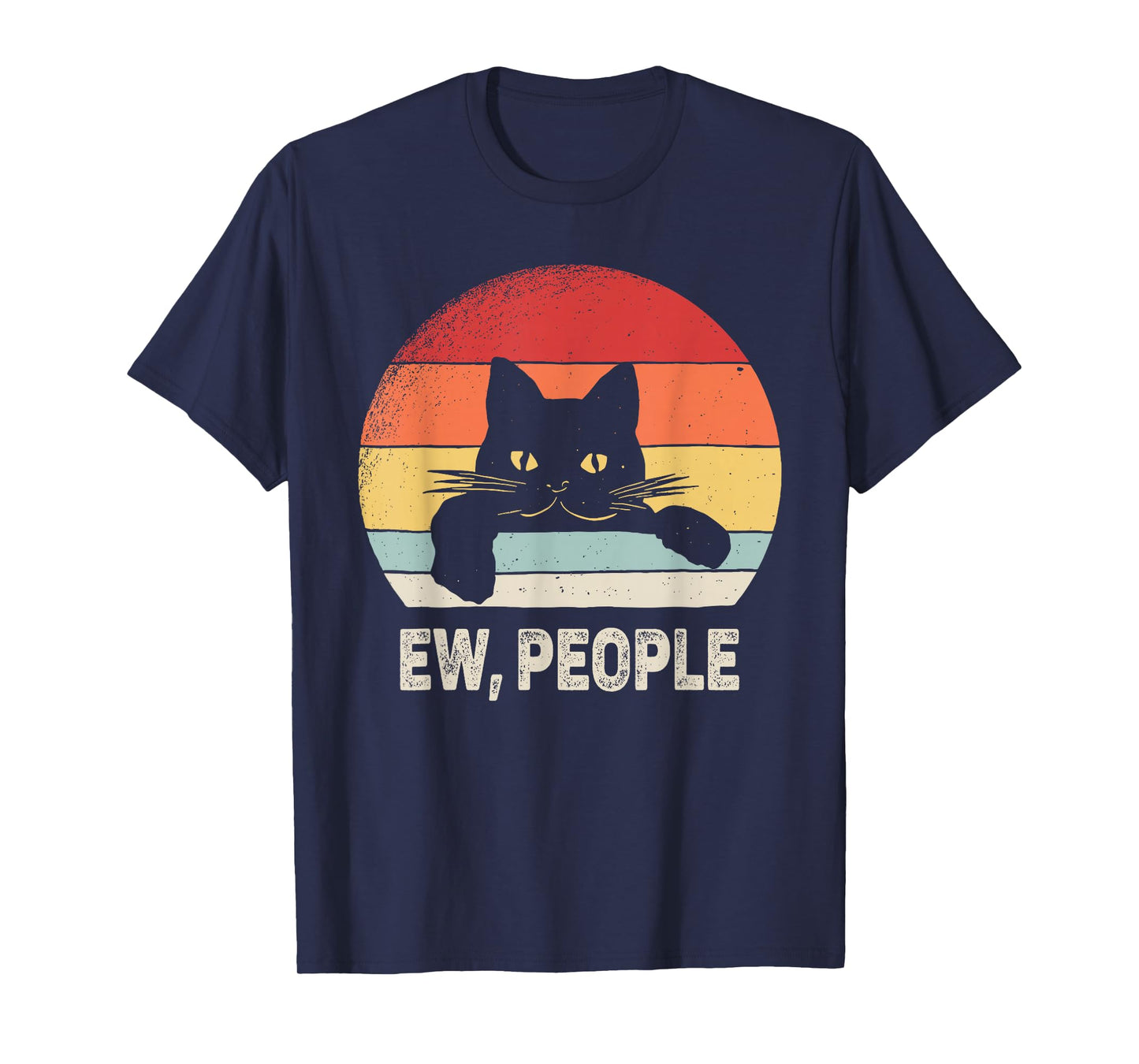 Vintage Retro Ew, People Black Cat T-Shirt