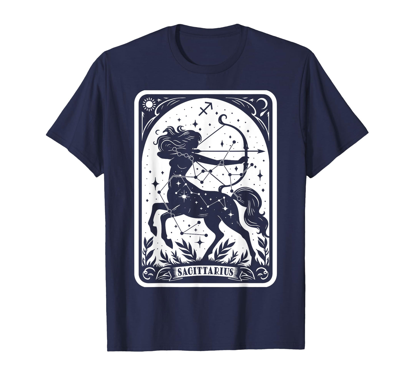 Sagittarius Zodiac Centaur Astrology Sign Vintage Tarot Card T-Shirt