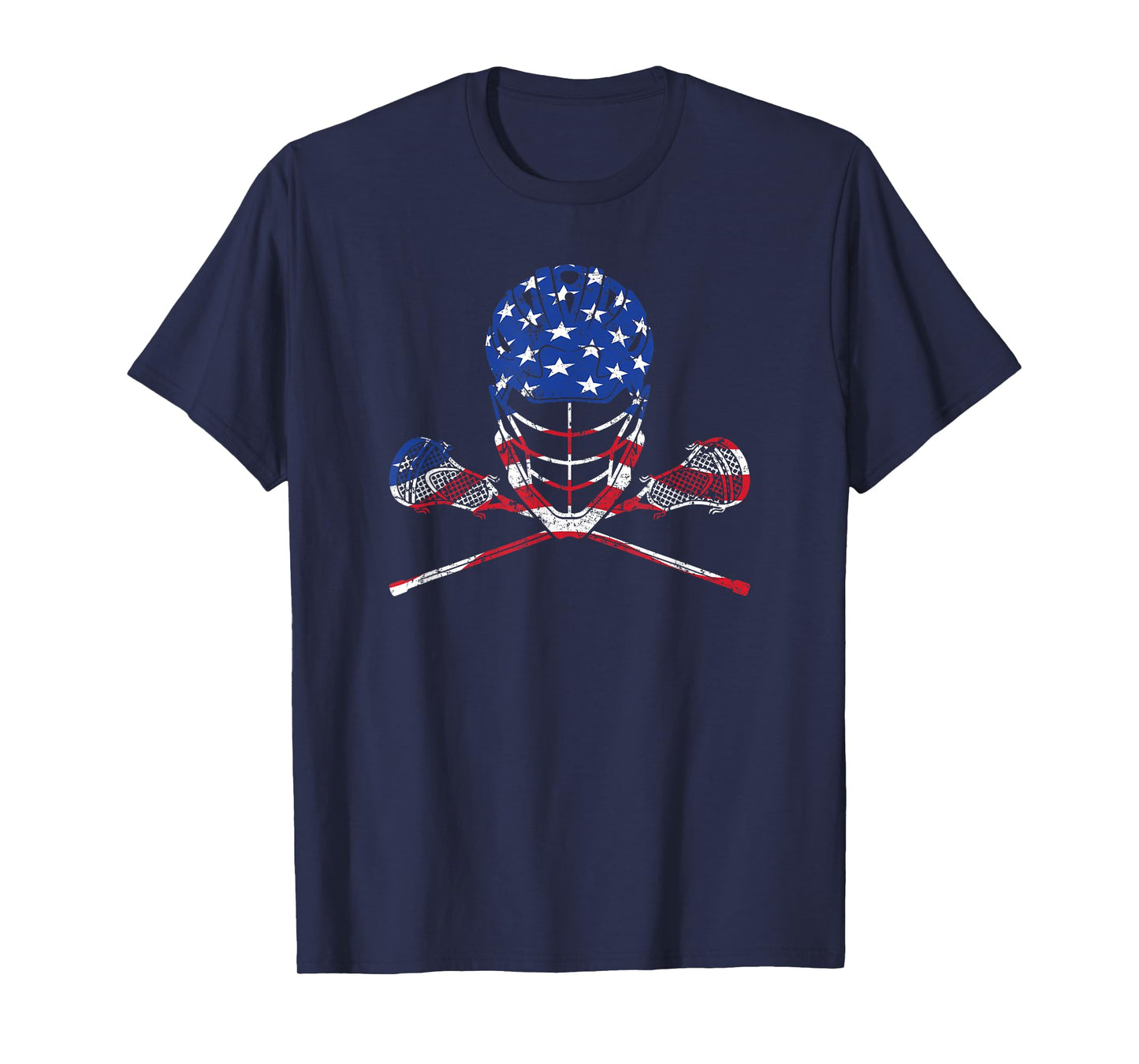 Lacrosse American Flag, Lax Helmet And Sticks Men Women Kids T-Shirt