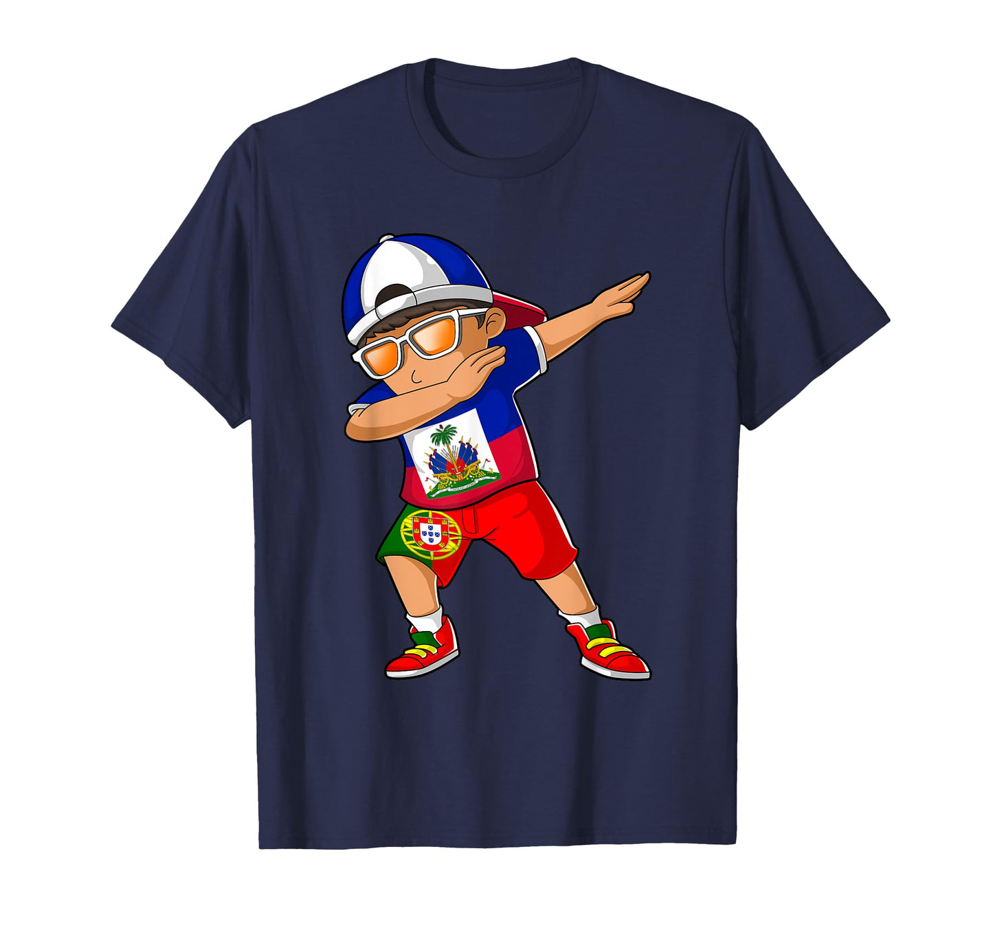 Half Haitian Half Portuguese Boy Haiti Portugal Flag T-Shirt